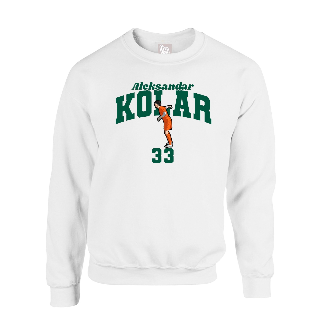 Fleece Crew — Signature Arch in White