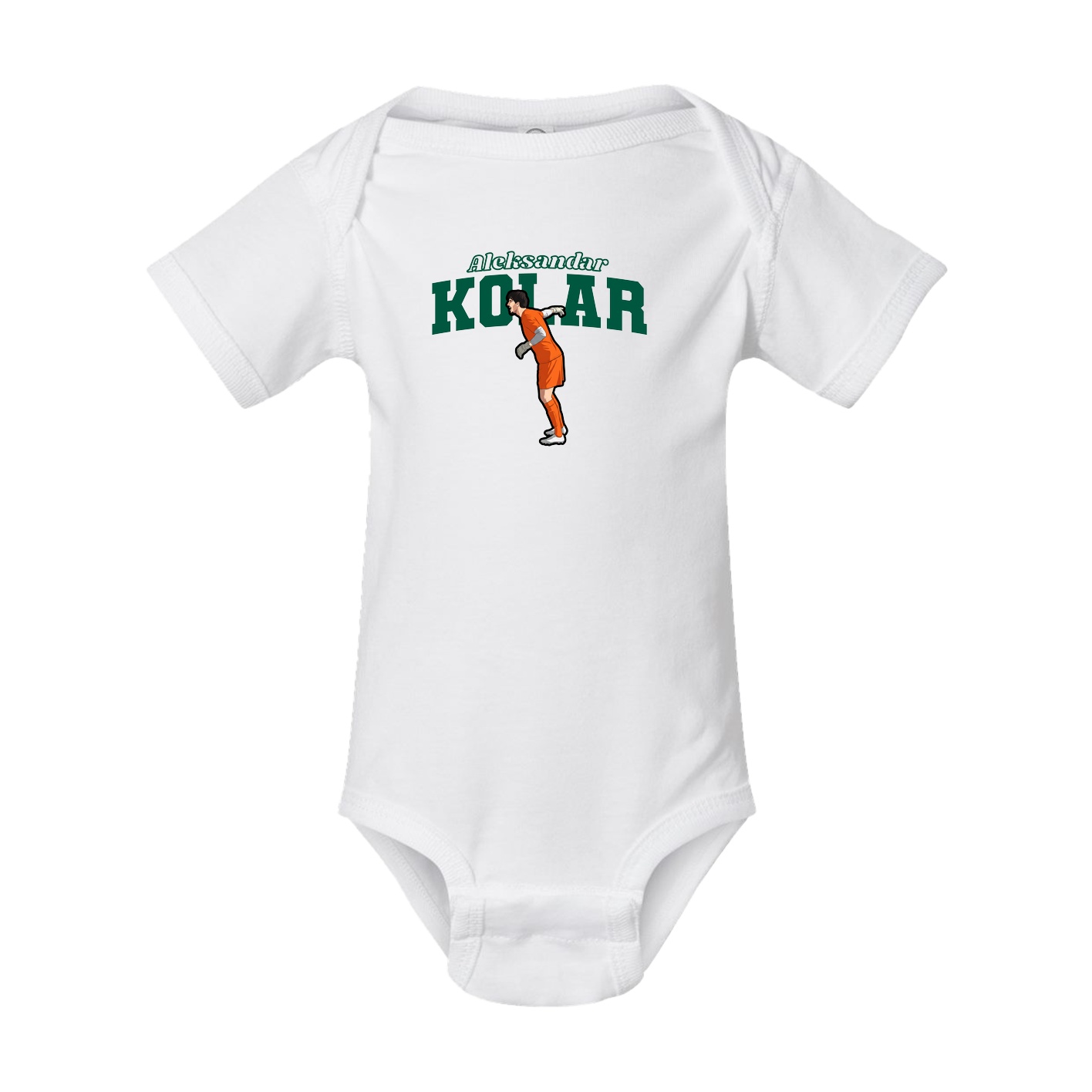 Baby Onesie — Name Arch in White