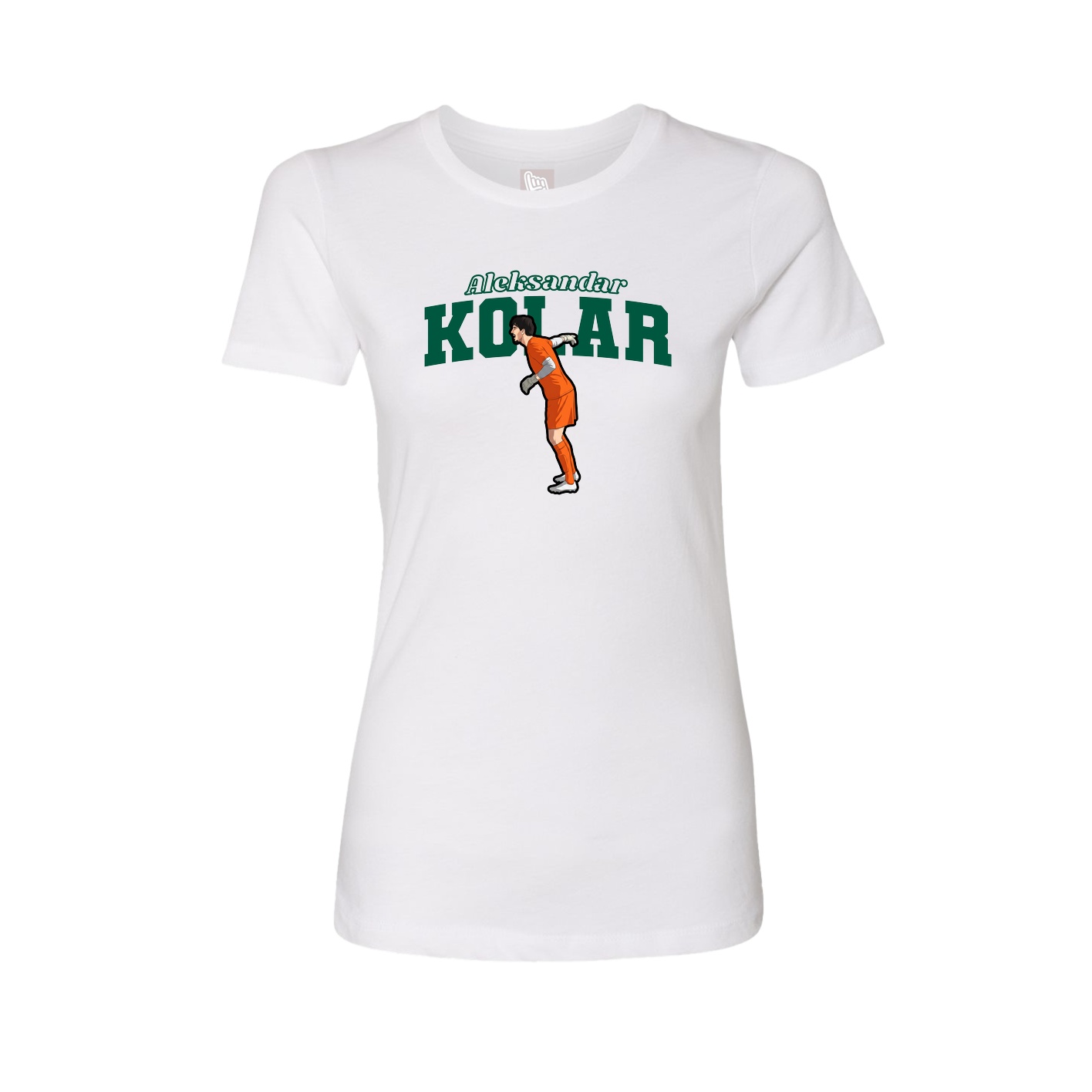 Fitted Women's Tee — Name Arch in White