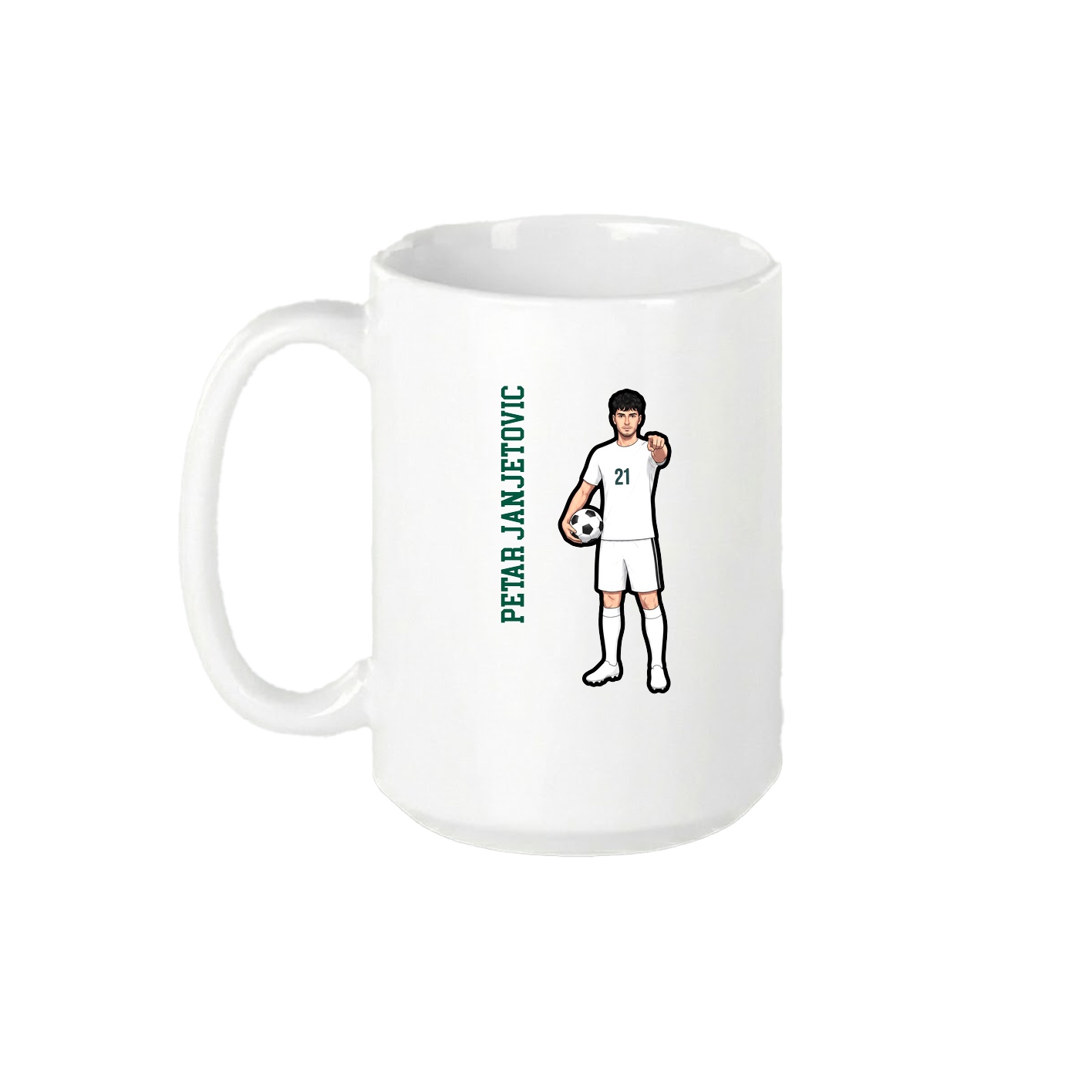 15oz Coffee Mug — Name Vertical in White
