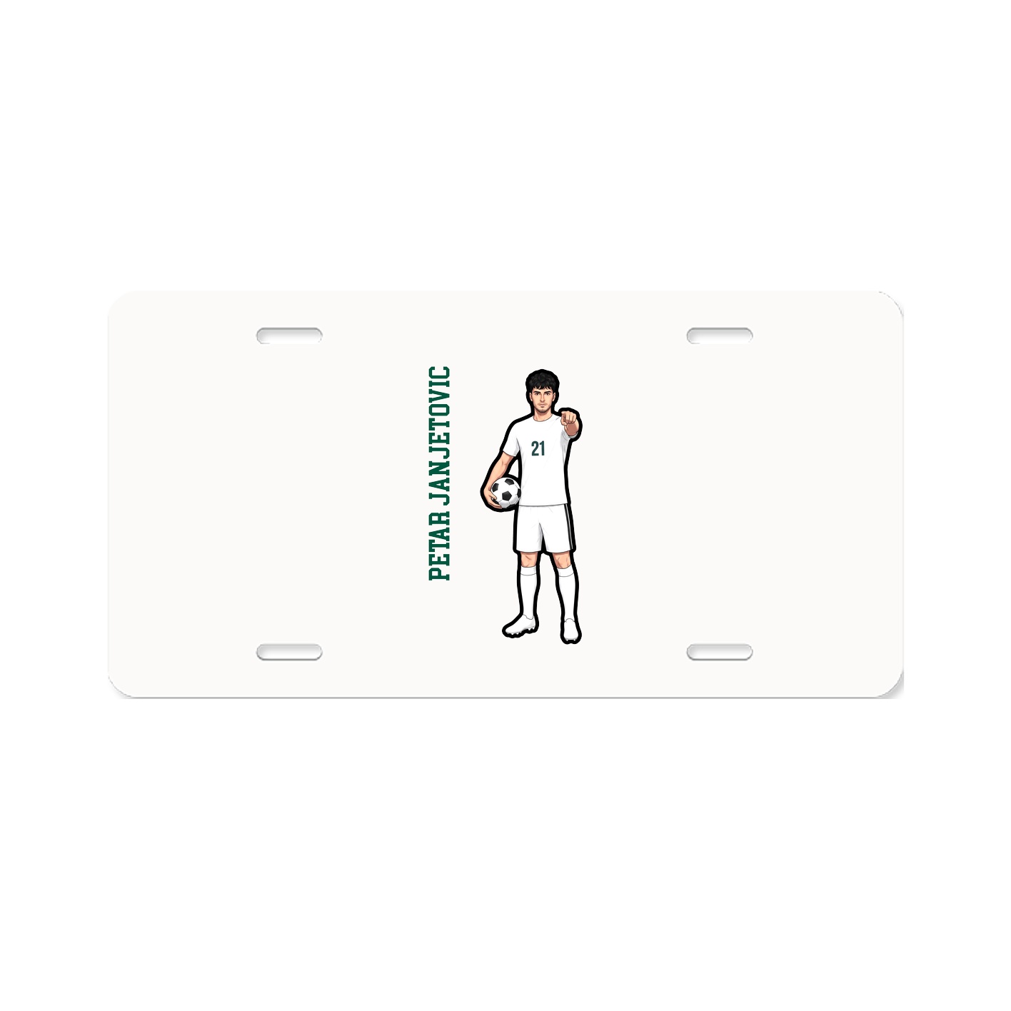 License Plate — Name Vertical in Classic