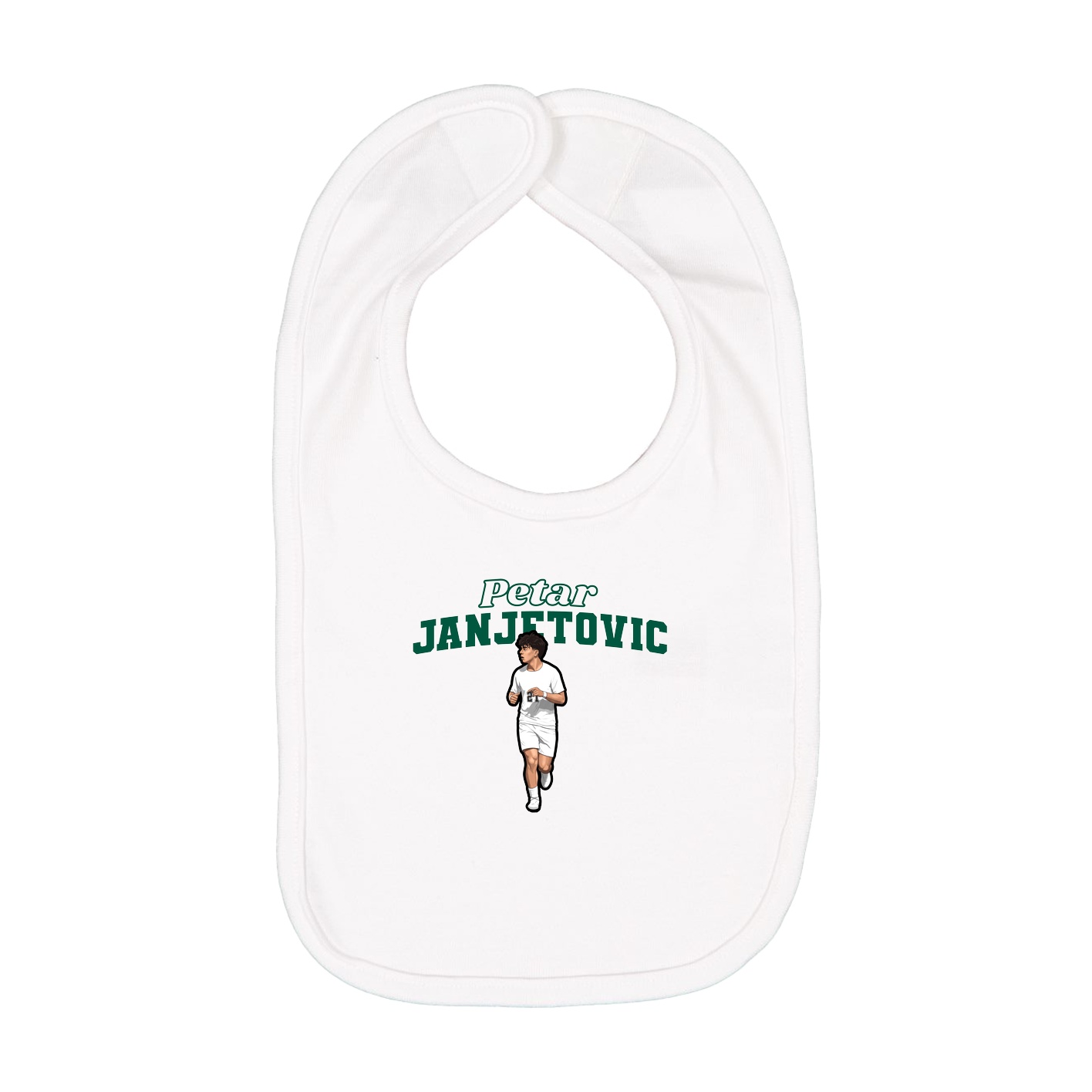Infant Bib — Name Arch in White
