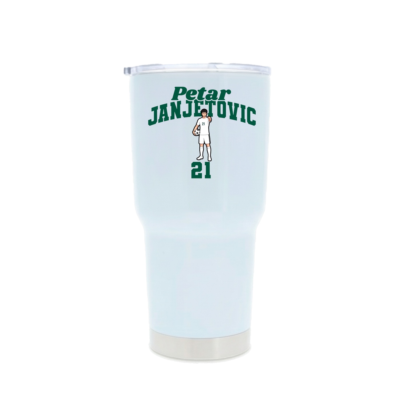 30oz Stainless Steel Tumbler — Signature Arch in White