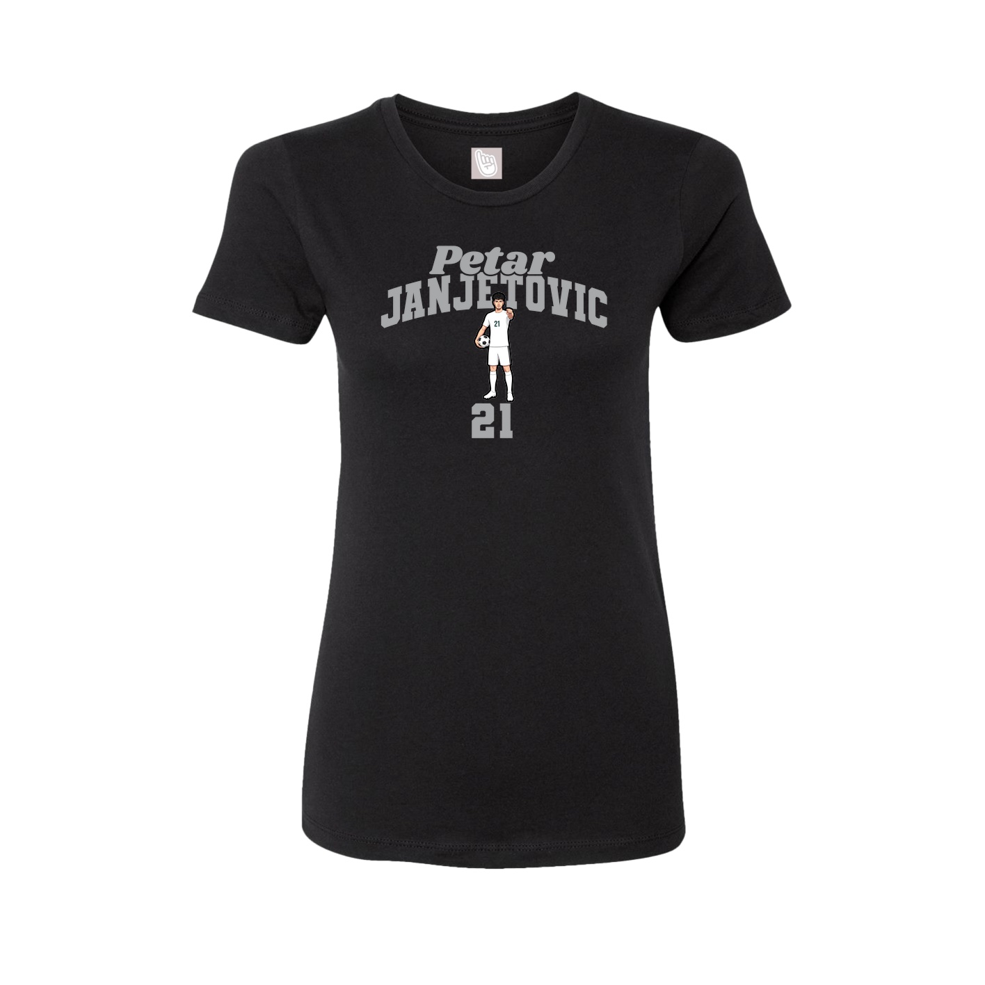 Fitted Women's Tee — Signature Arch in Black