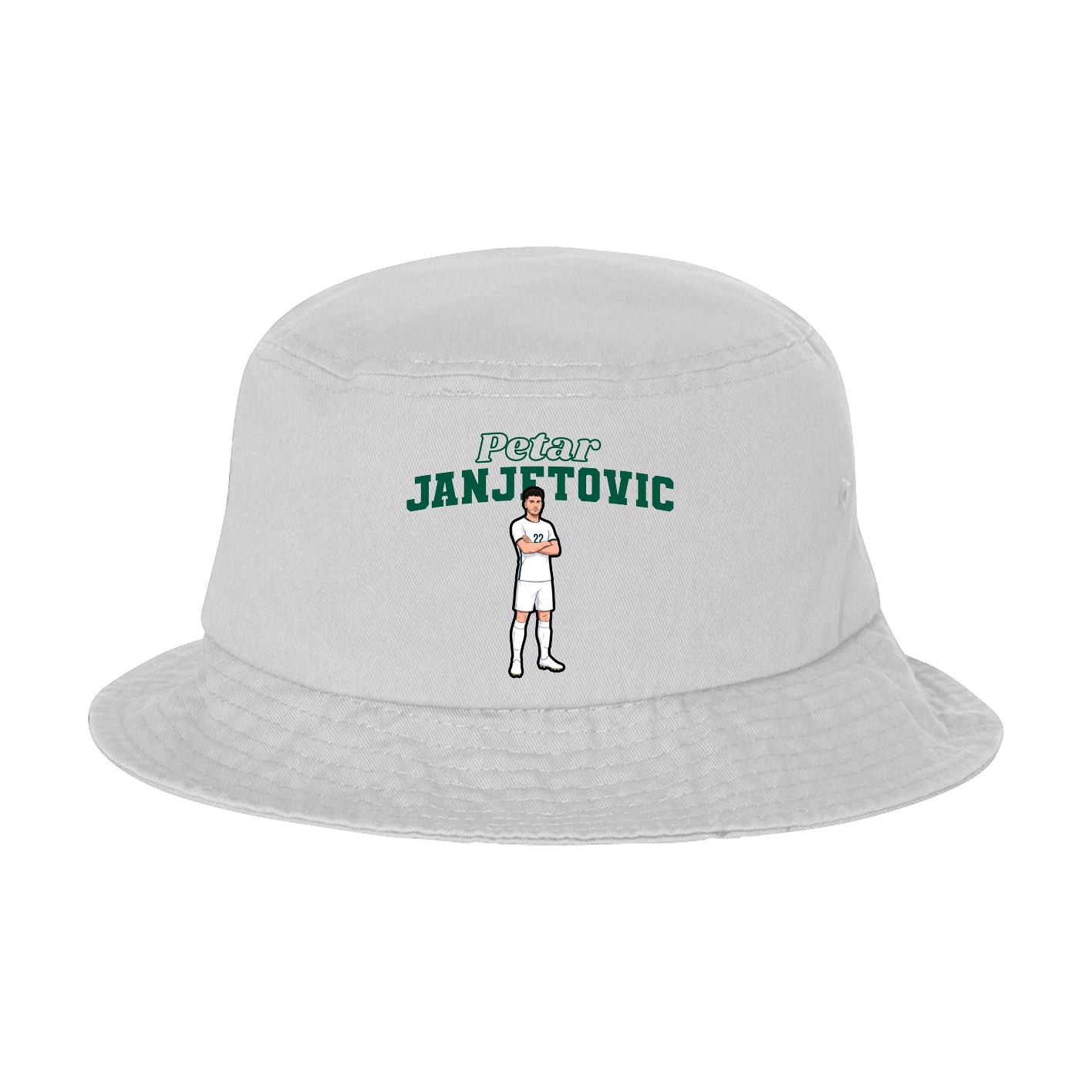 Bucket Cap — Name Arch in White