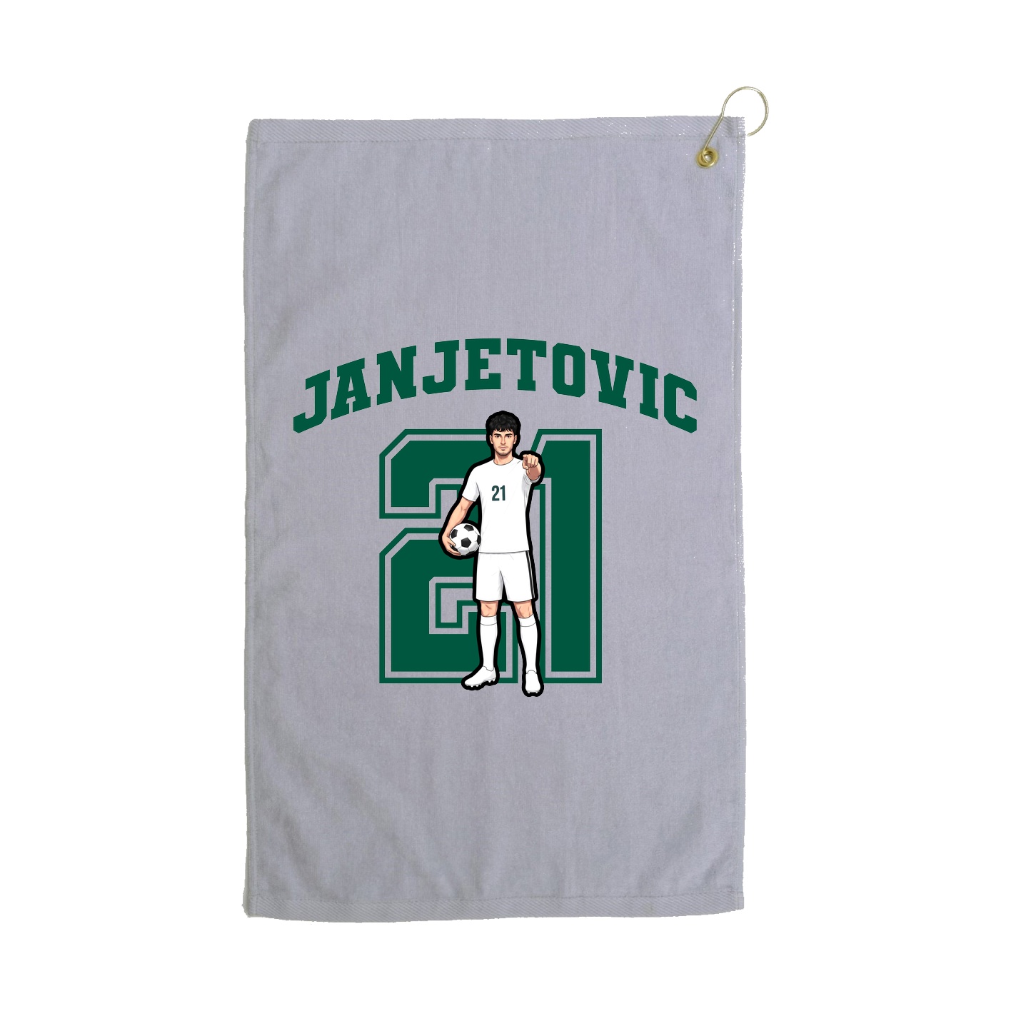 Golf Towel — Number in Grey