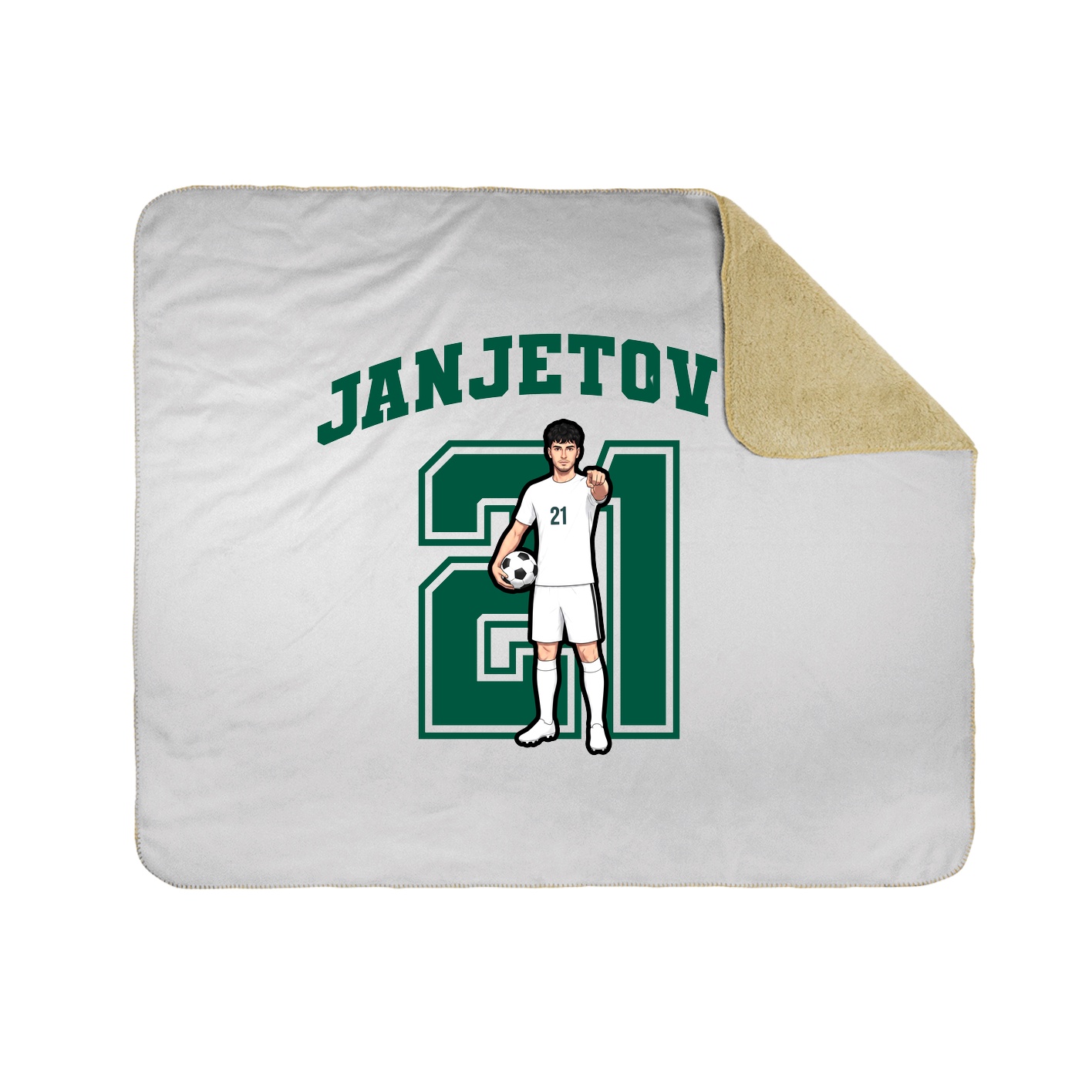 Throw Blanket — Number in White