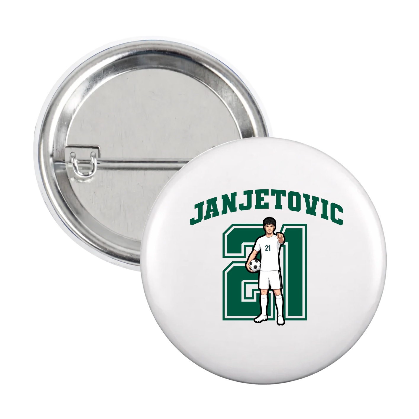 Game Day Button — Number in White