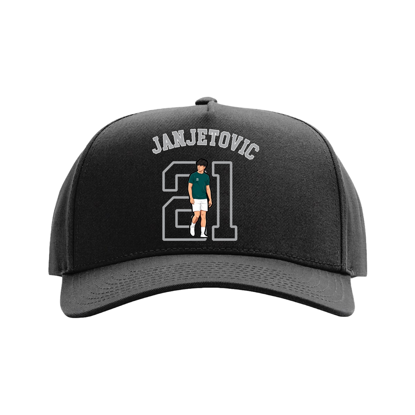 Full Fabric Five-Panel Champ Cap — Shirsey Arch in Black