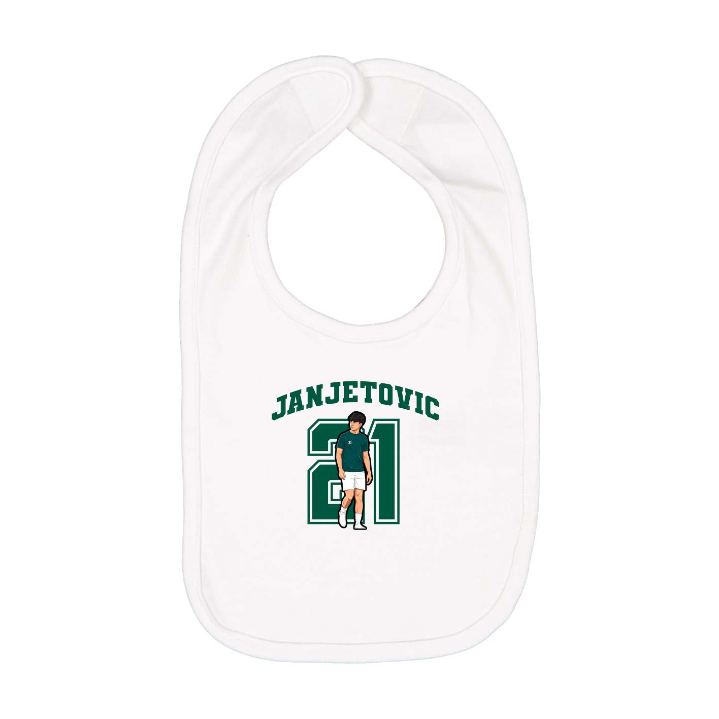 Infant Bib — Number in White