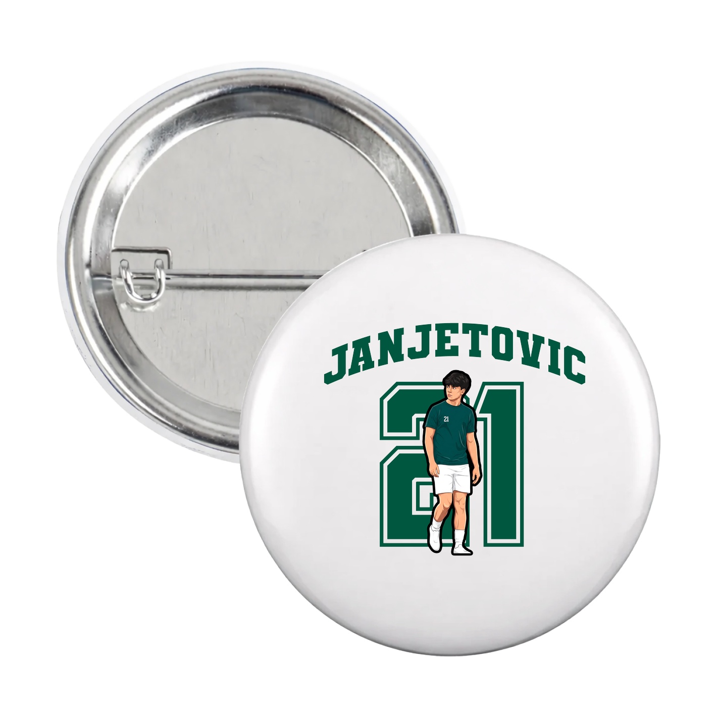 Game Day Button — Number in White