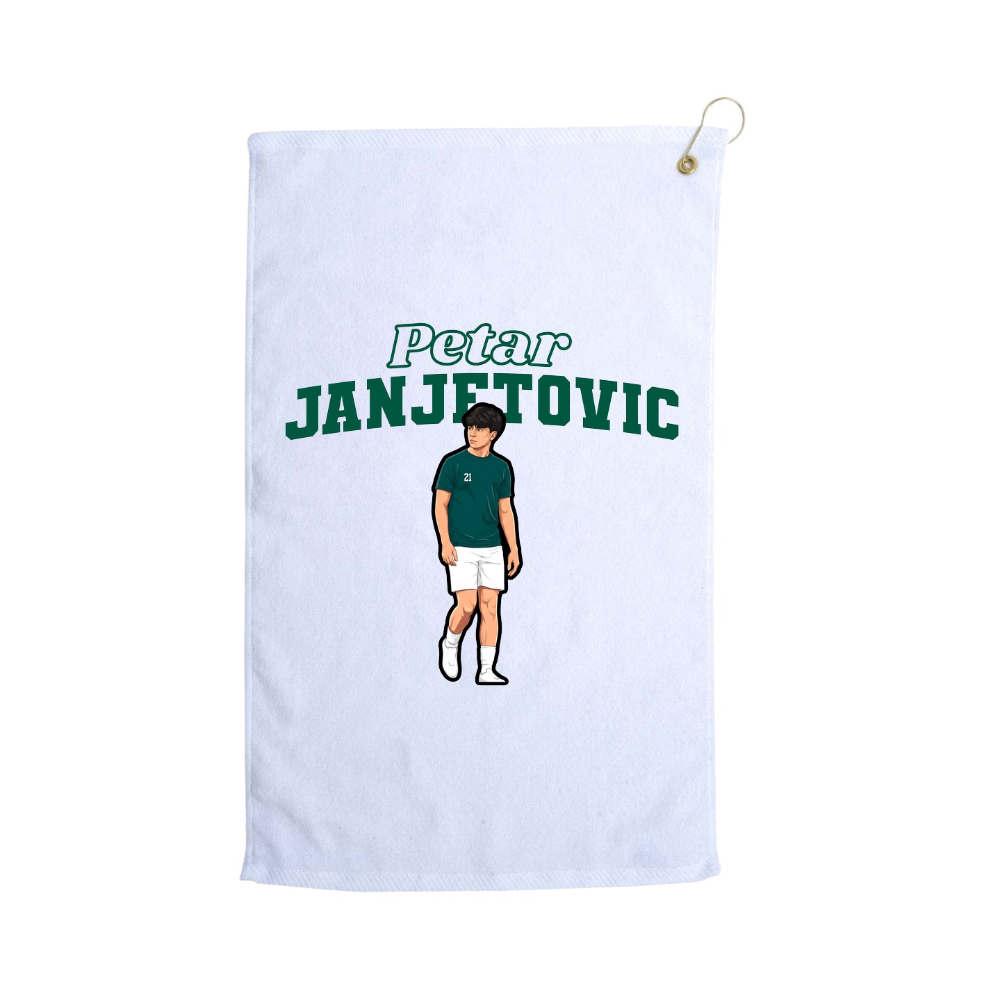 Golf Towel — Name Arch in White
