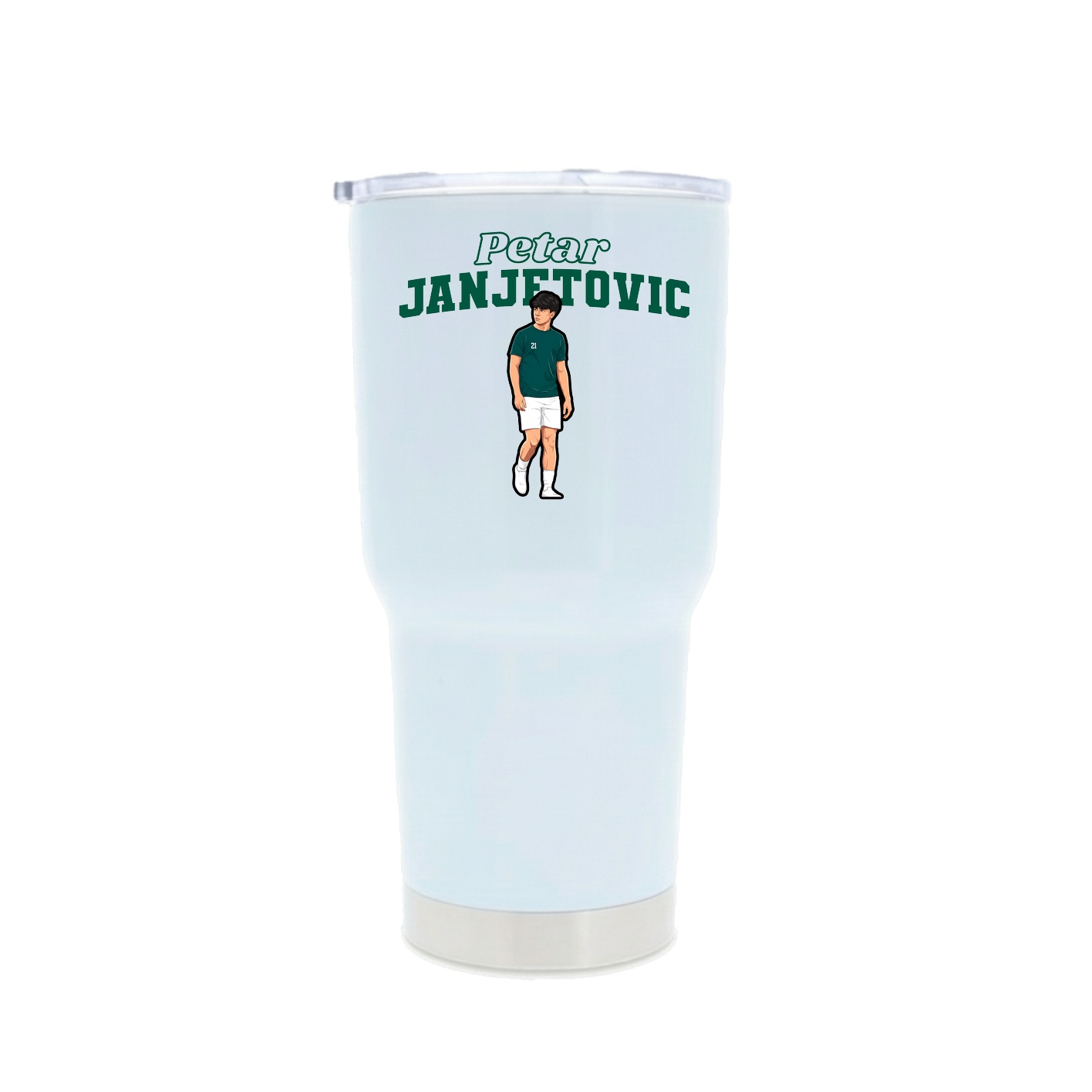 30oz Stainless Steel Tumbler — Name Arch in White
