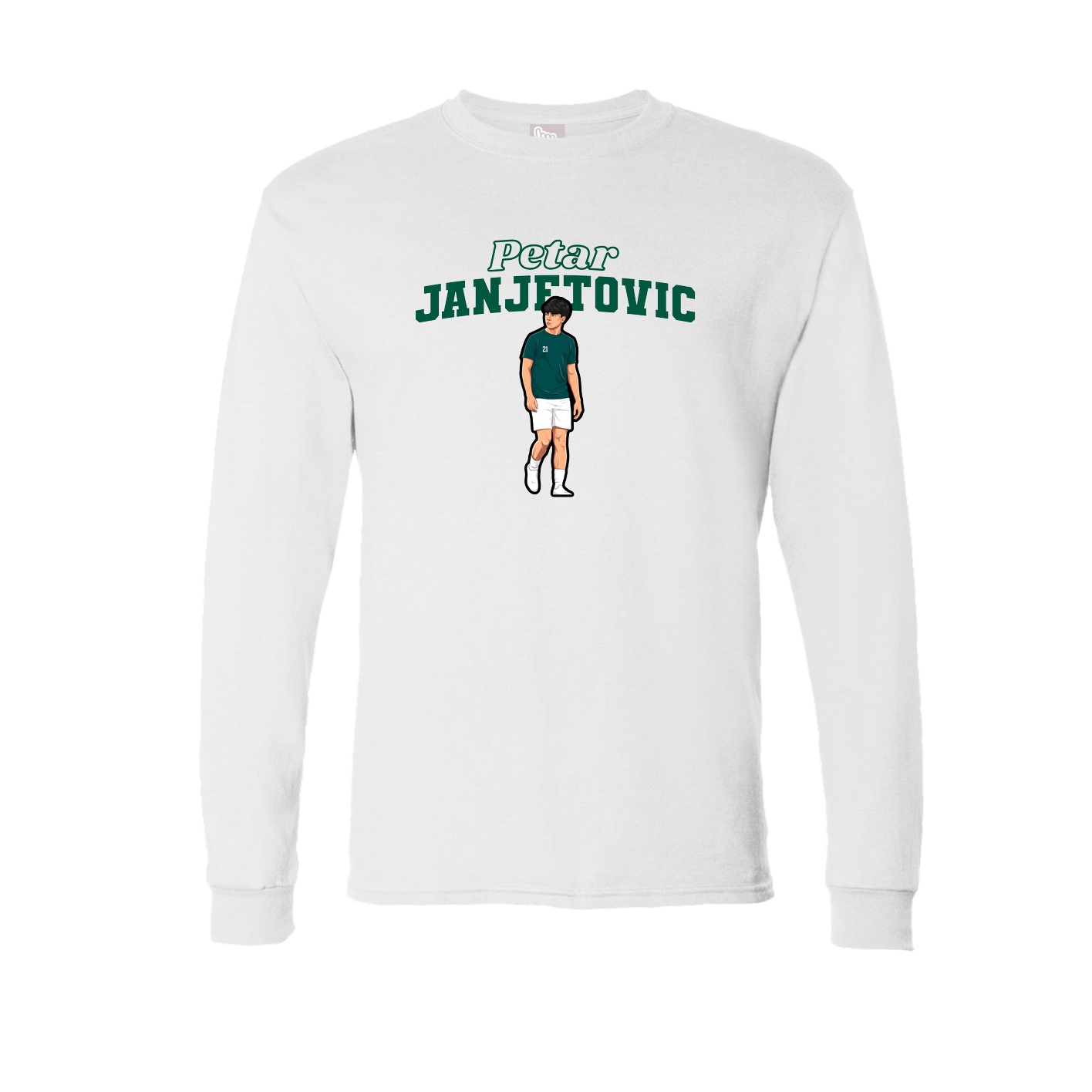 Long Sleeve Tee — Name Arch in White