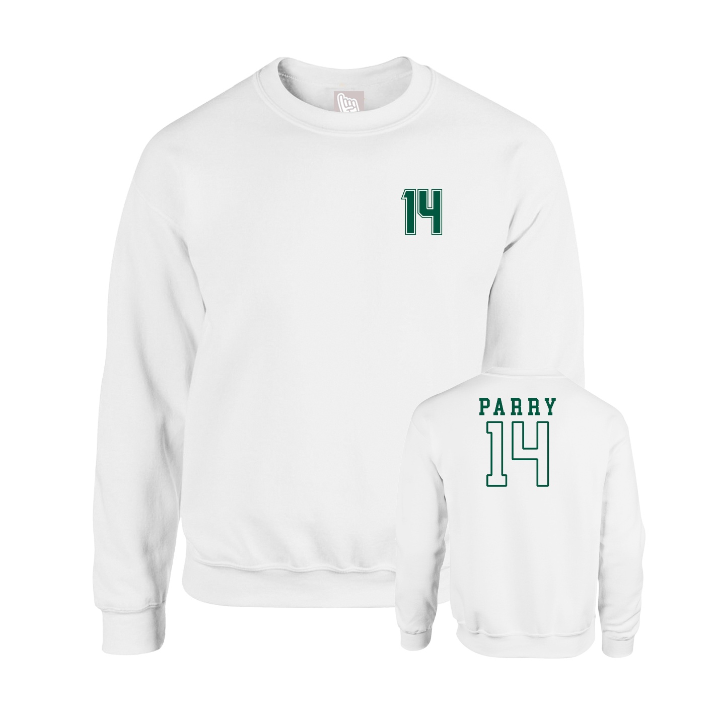 Fleece Crew — Chest Back in White