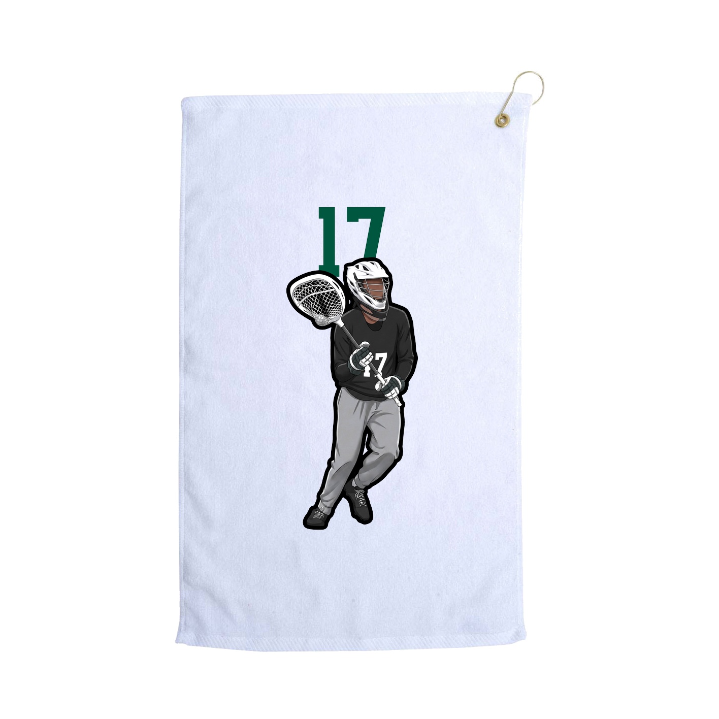 Golf Towel — Number Top in White
