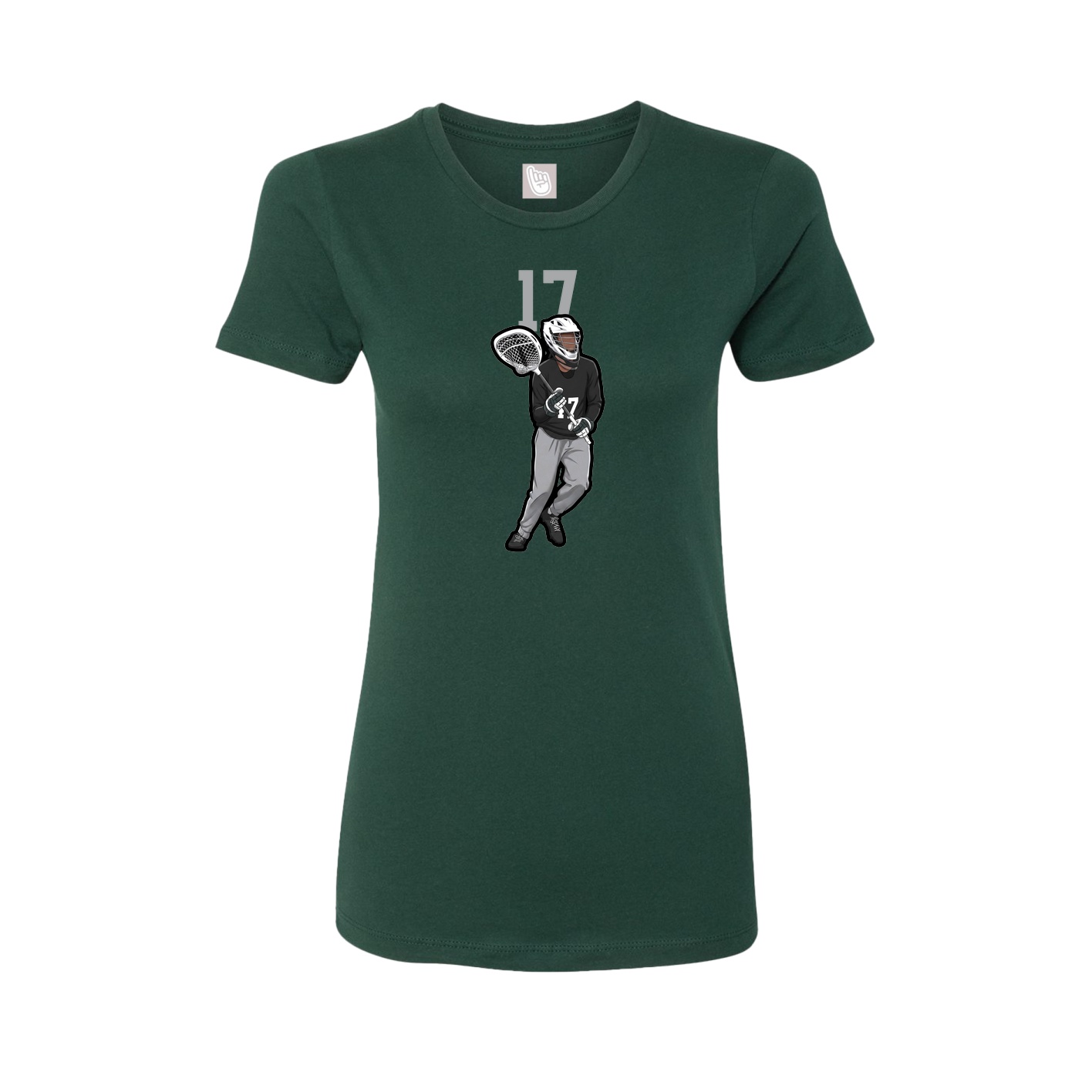 Fitted Women's Tee — Number Top in Green