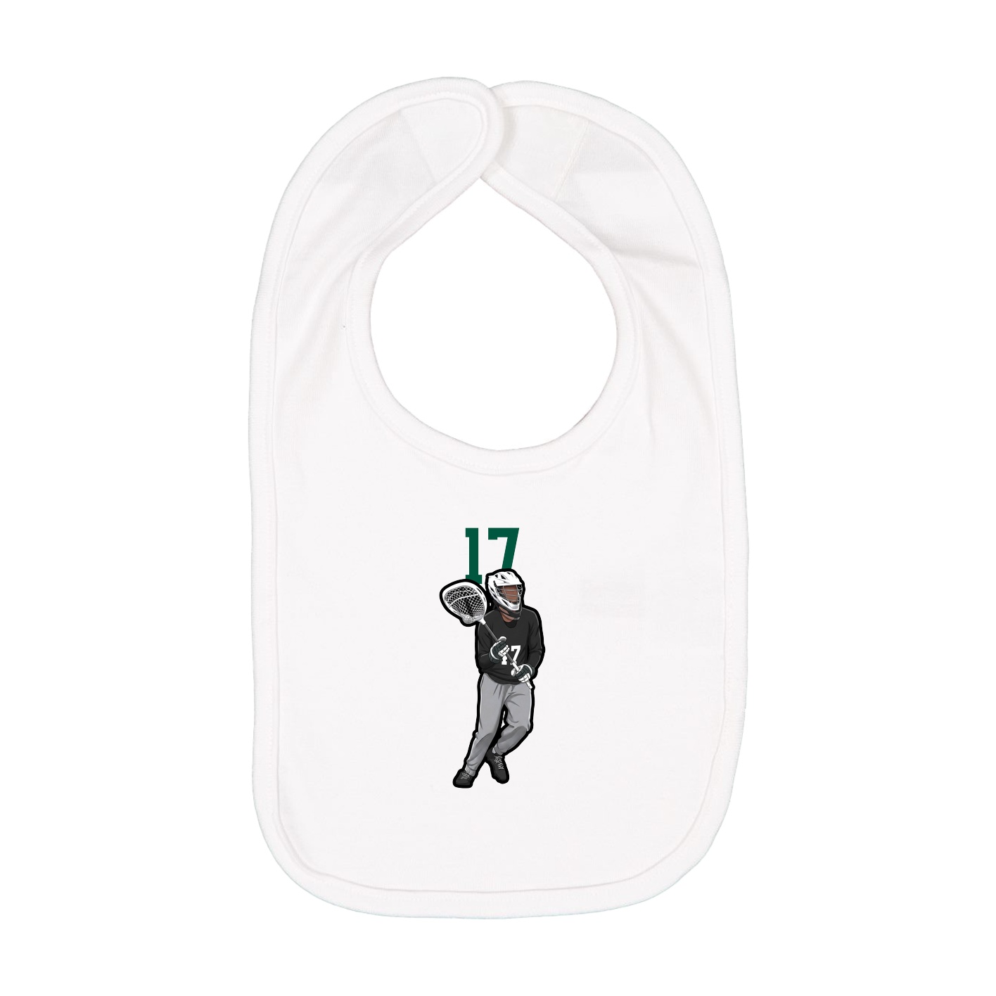 Infant Bib — Number Top in White