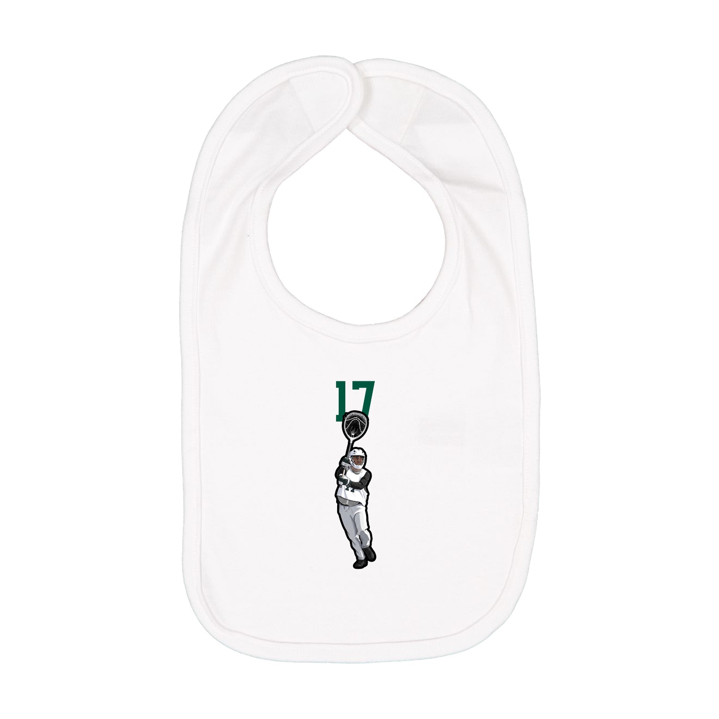 Infant Bib — Number Top in White