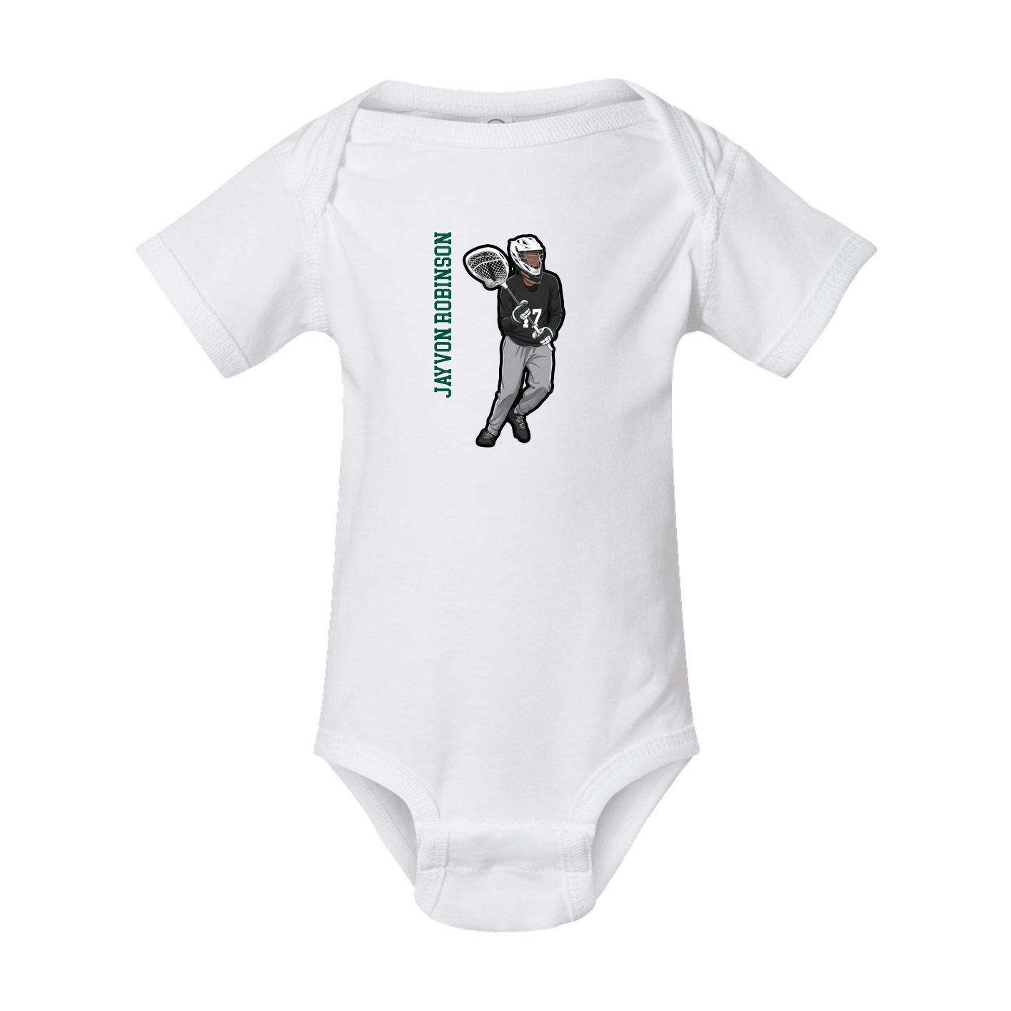 Baby Onesie — Name Vertical in White