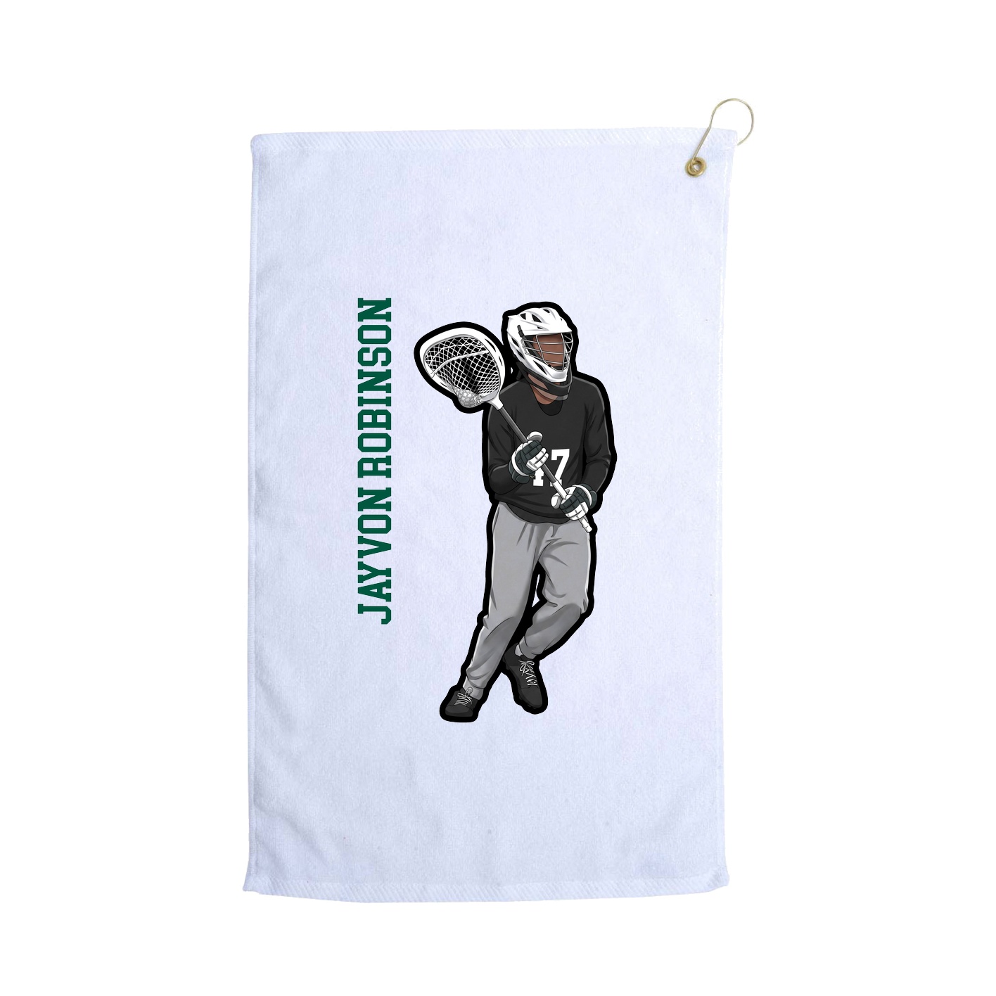 Golf Towel — Name Vertical in White