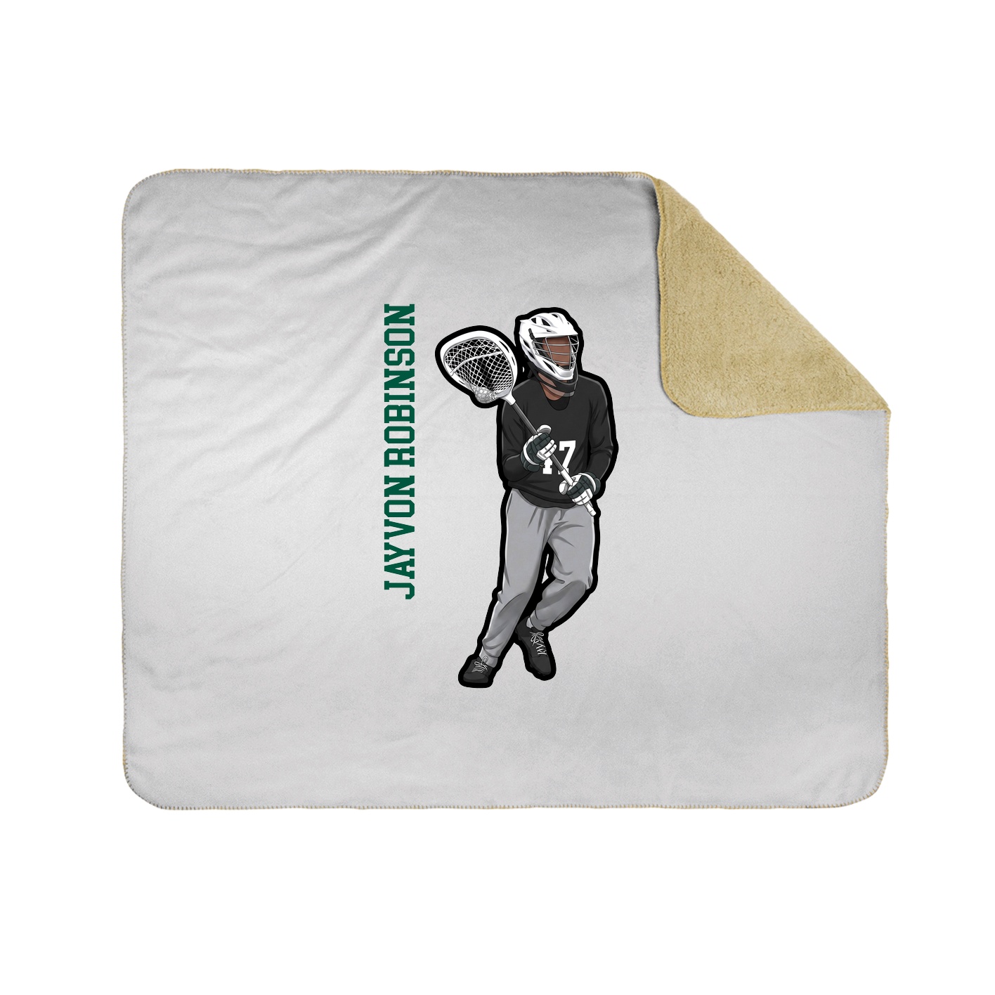 Throw Blanket — Name Vertical in White