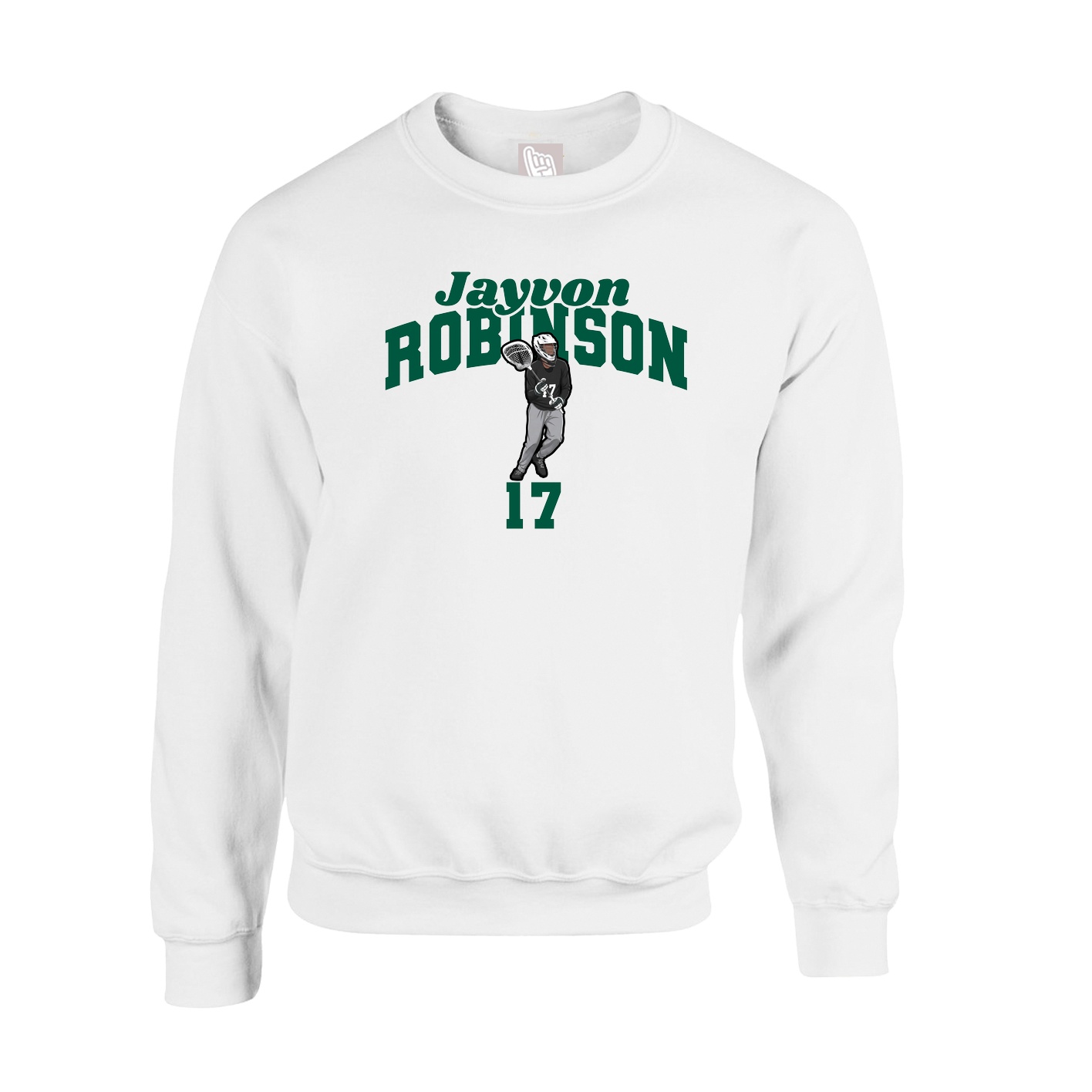 Fleece Crew — Signature Arch in White
