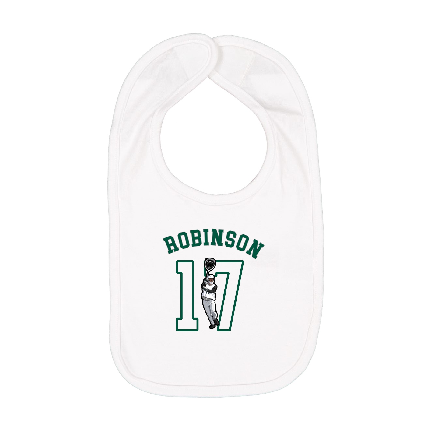 Infant Bib — Shirsey Arch in White