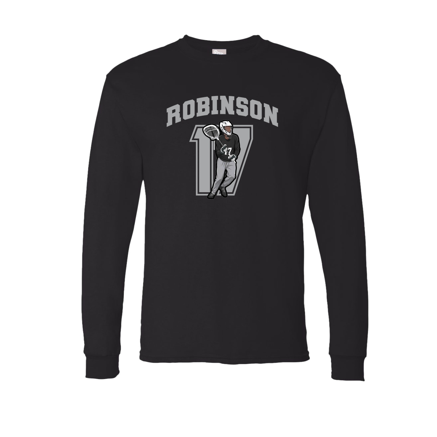 Long Sleeve Tee — Number in Black