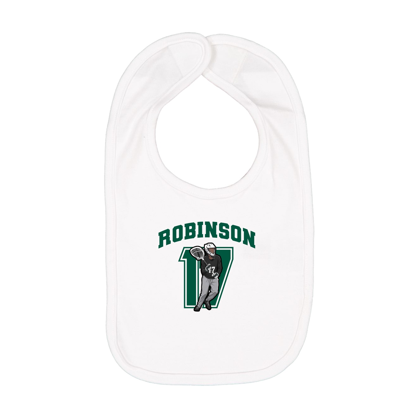 Infant Bib — Number in White