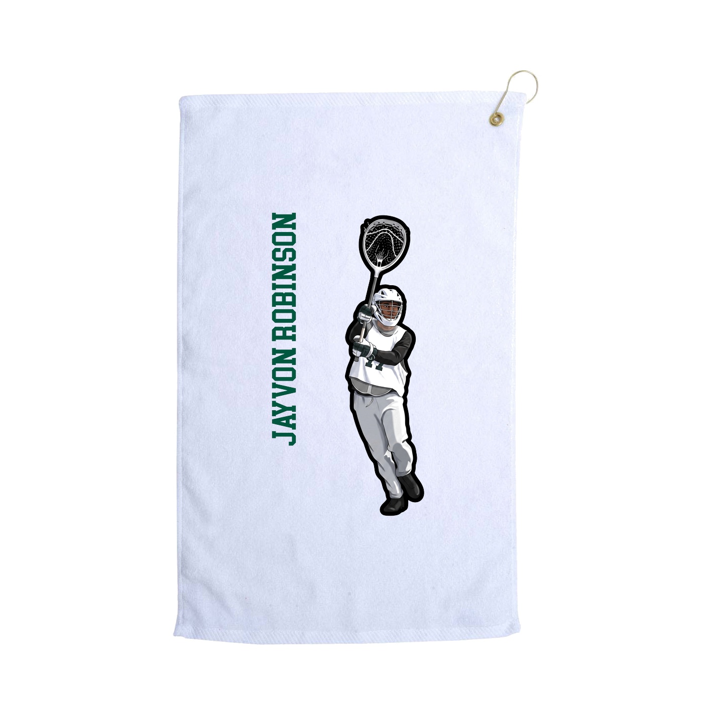 Golf Towel — Name Vertical in White