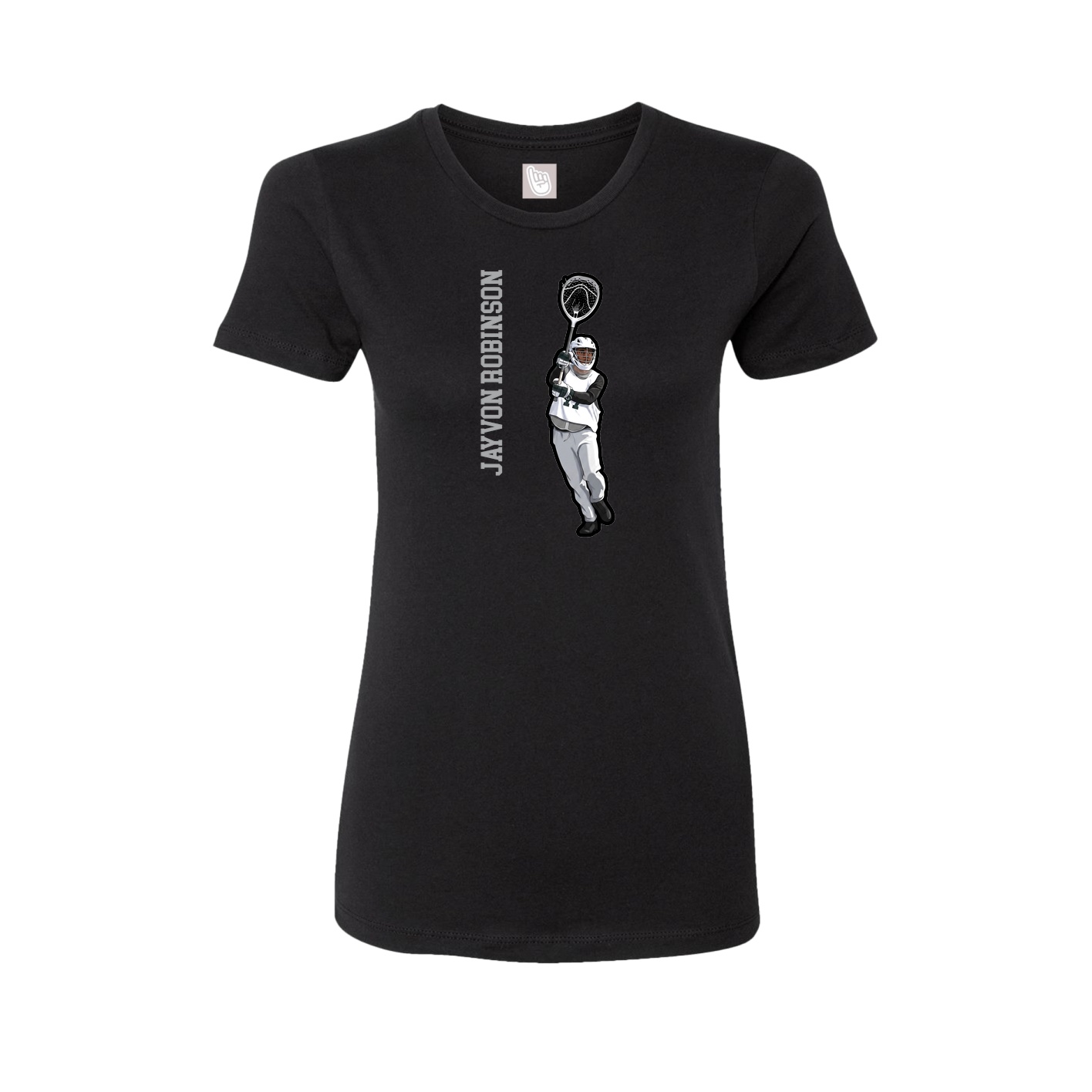 Fitted Women's Tee — Name Vertical in Black