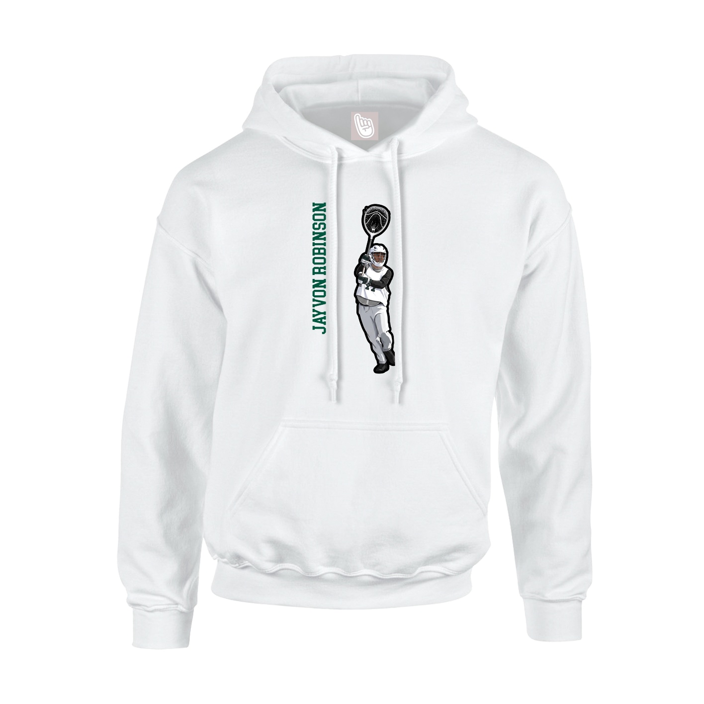 Youth Hoodie — Name Vertical in White