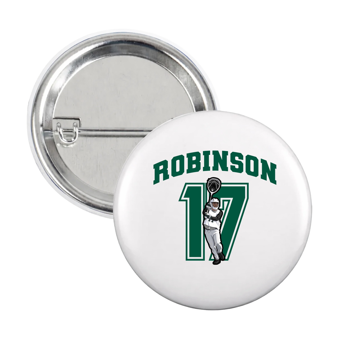 Game Day Button — Number in White