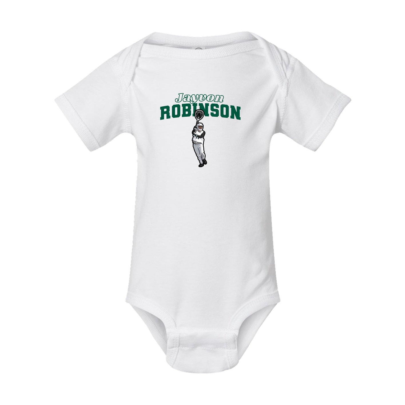 Baby Onesie — Name Arch in White