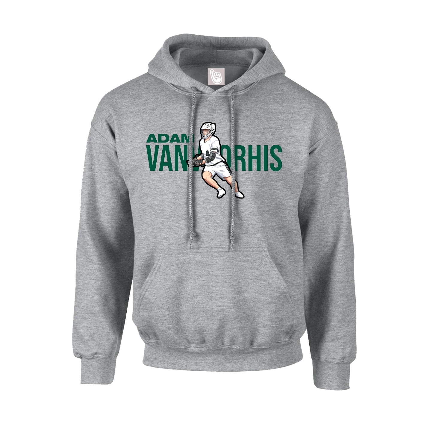 Hoodie — Player Name in Grey