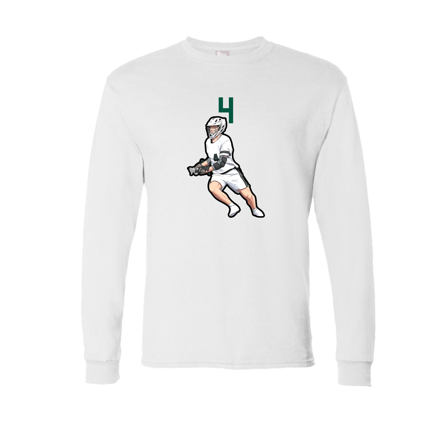 Long Sleeve Tee — Number Top in White