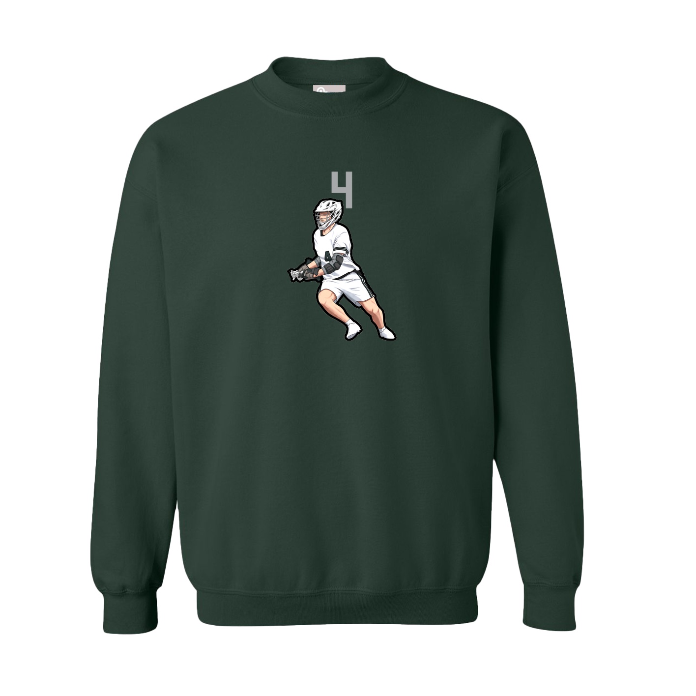Fleece Crew — Number Top in Green