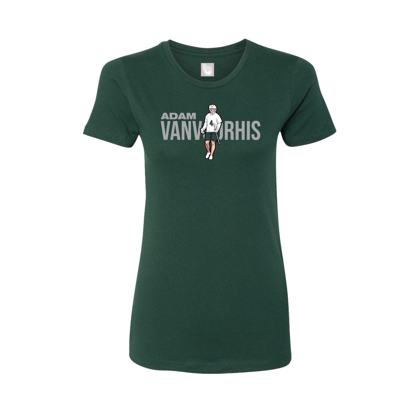 Fitted Women's Tee — Player Name in Green