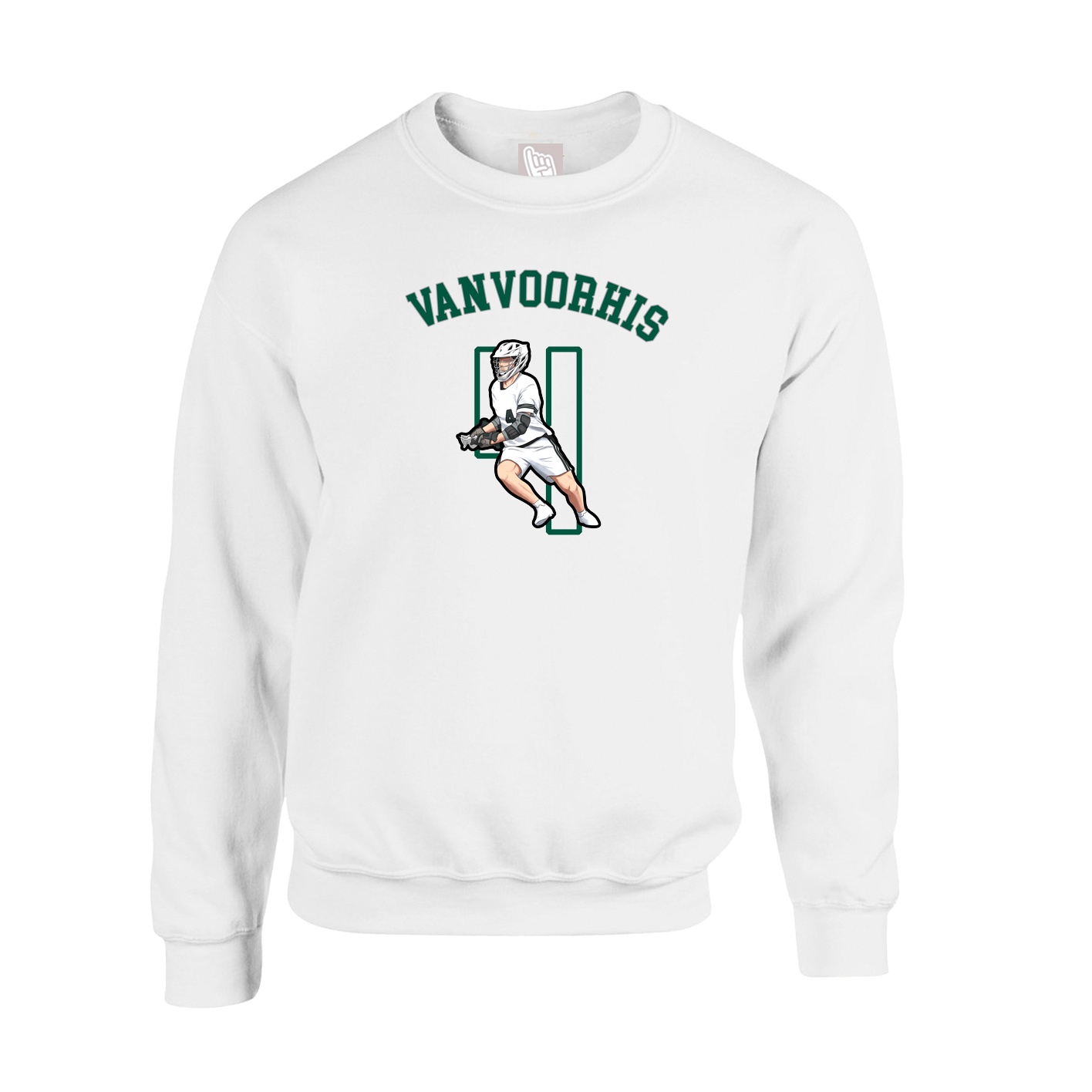 Fleece Crew — Shirsey Arch in White