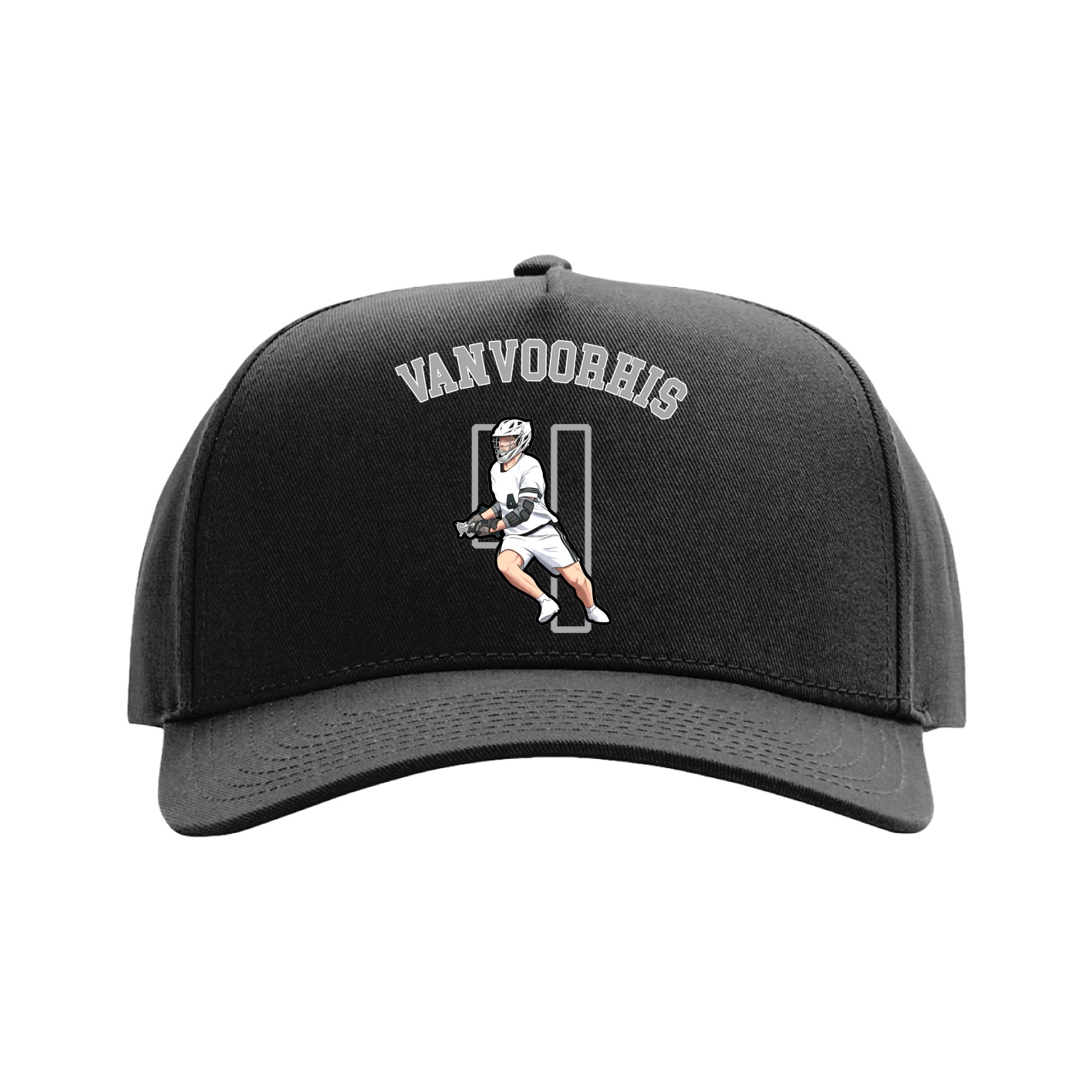 Full Fabric Five-Panel Champ Cap — Shirsey Arch in Black