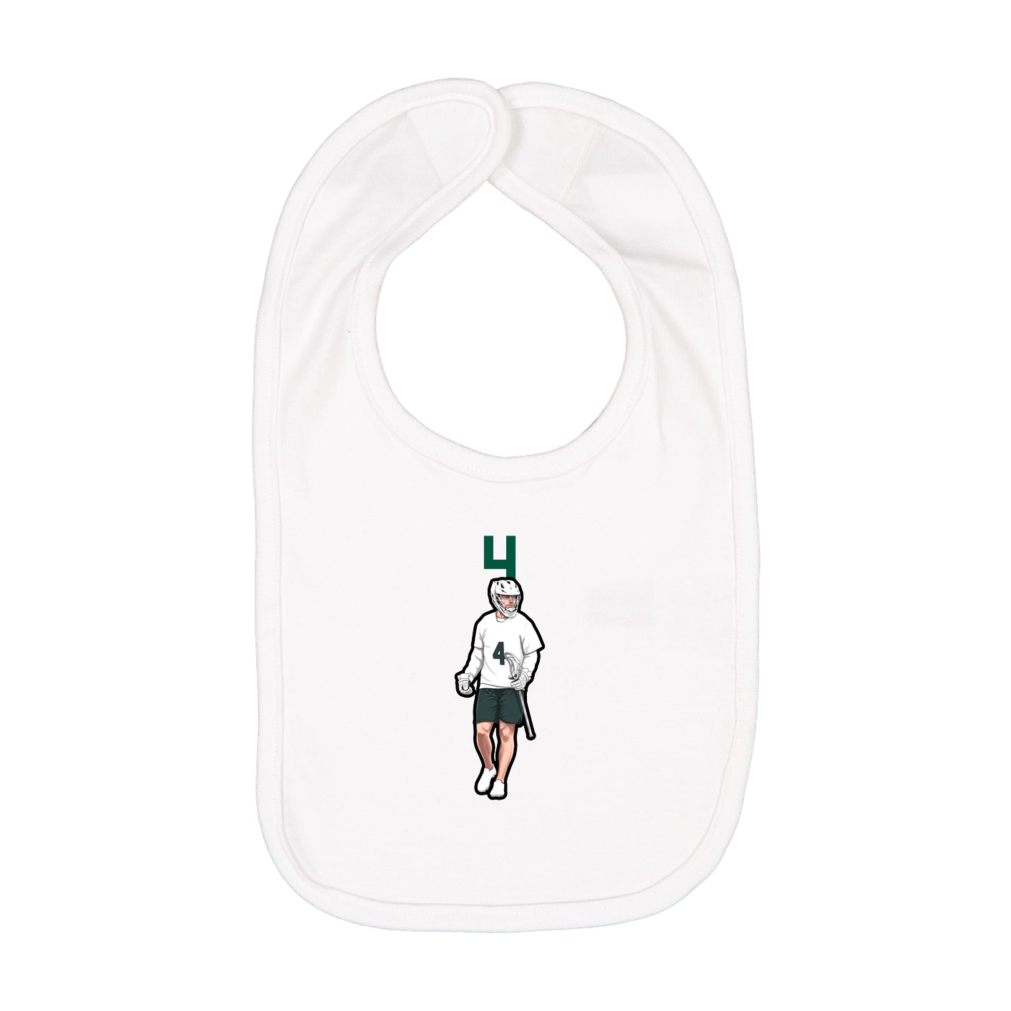 Infant Bib — Number Top in White