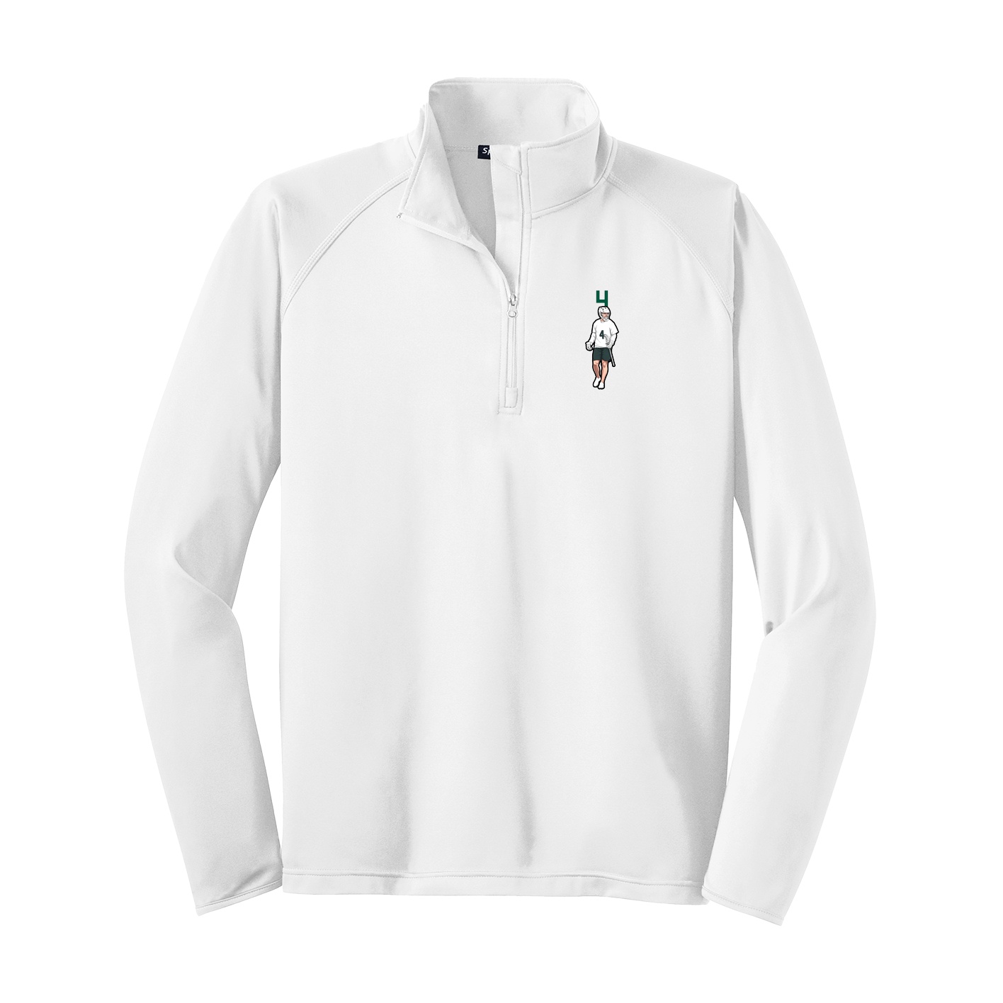 Q-Zip Pullover — Number Top in White