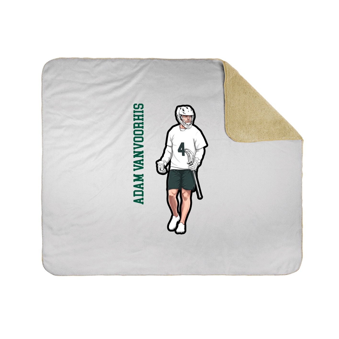 Throw Blanket — Name Vertical in White