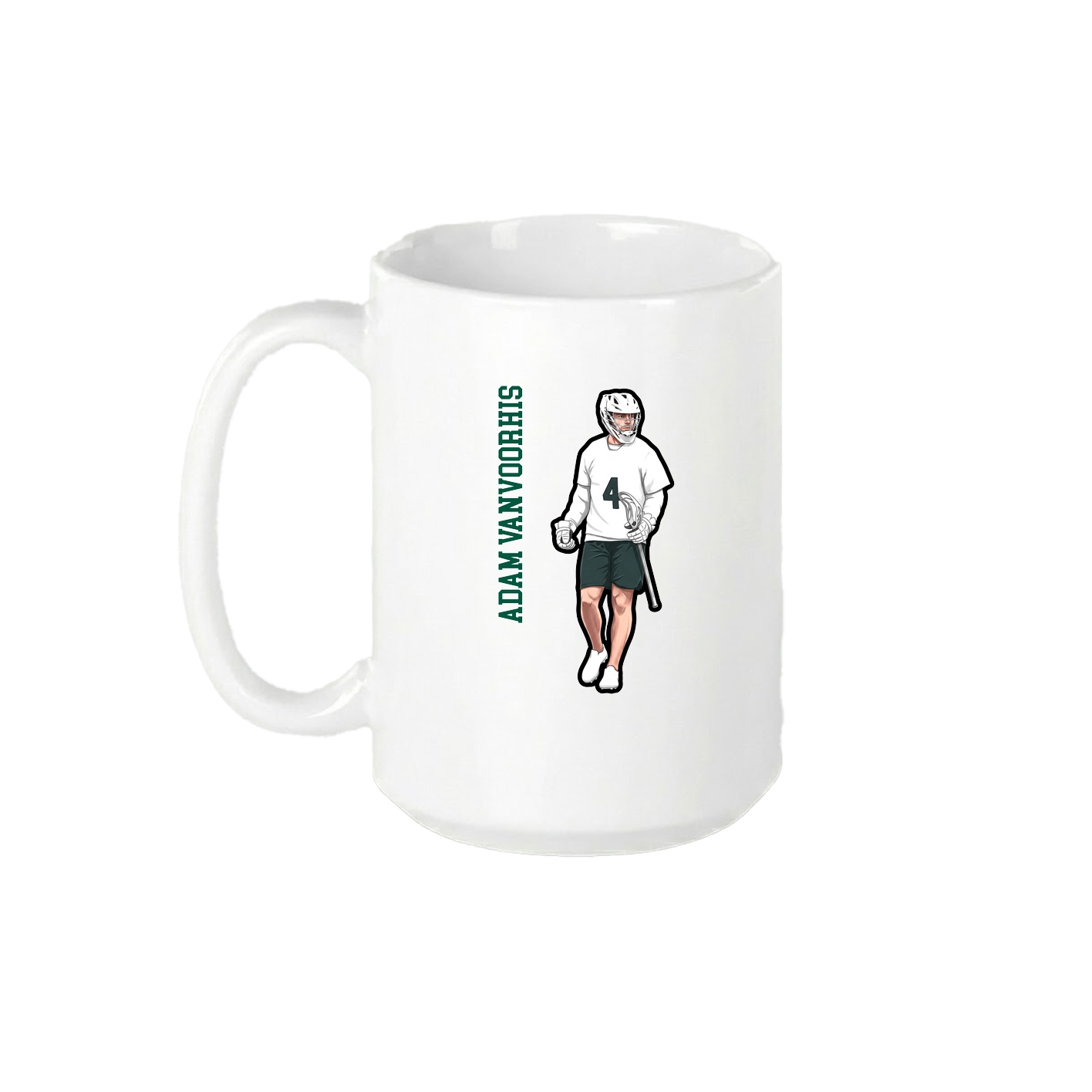 15oz Coffee Mug — Name Vertical in White