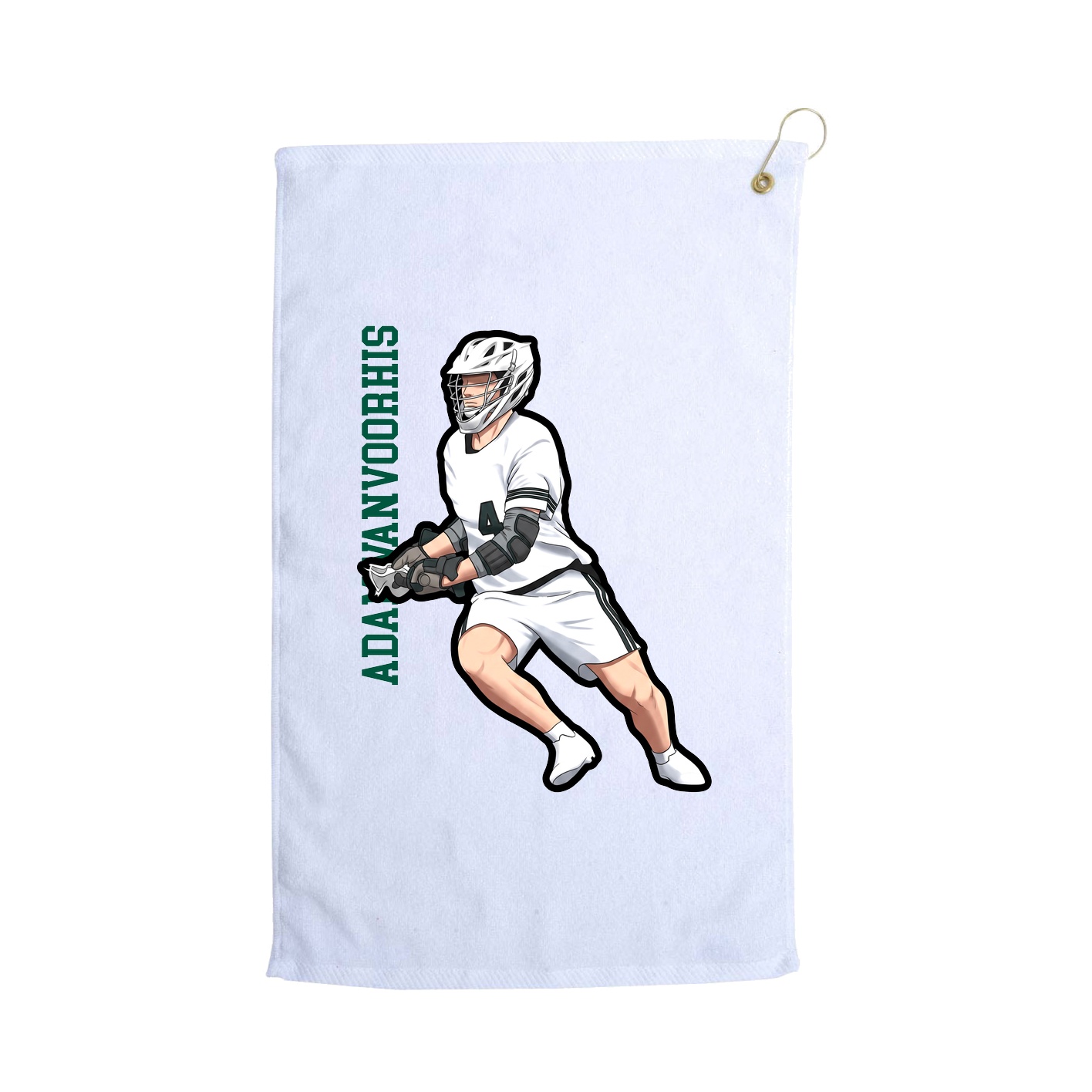 Golf Towel — Name Vertical in White