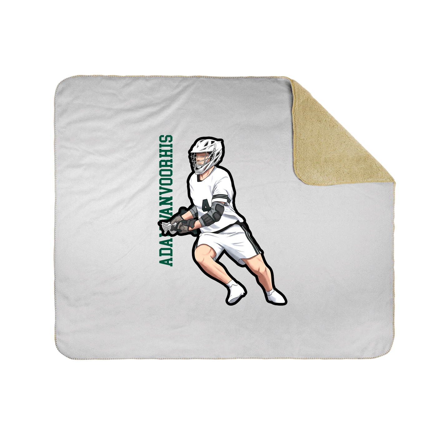 Throw Blanket — Name Vertical in White