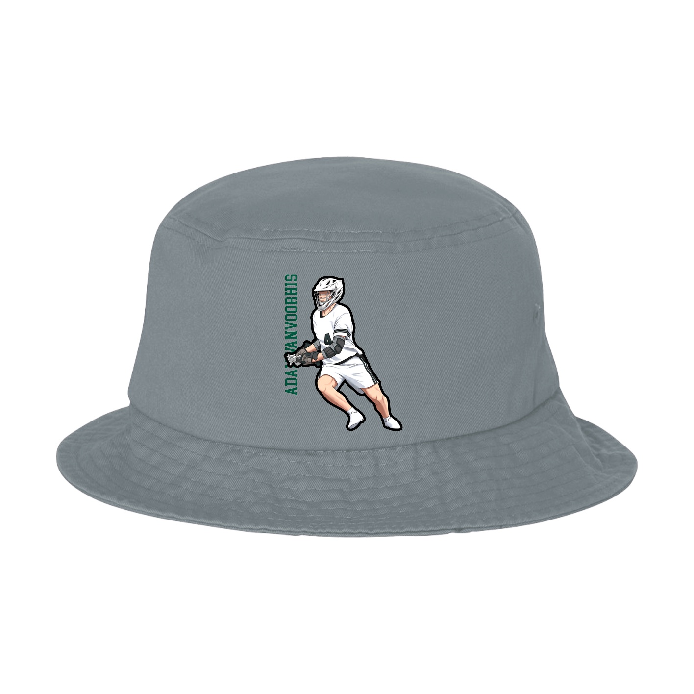Bucket Cap — Name Vertical in Grey