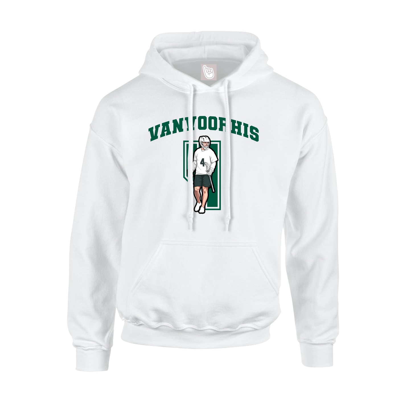 Hoodie — Number in White