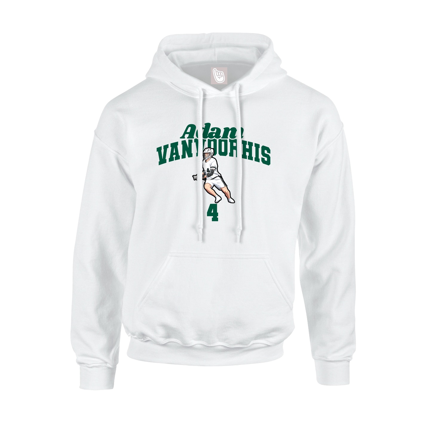 Youth Hoodie — Signature Arch in White